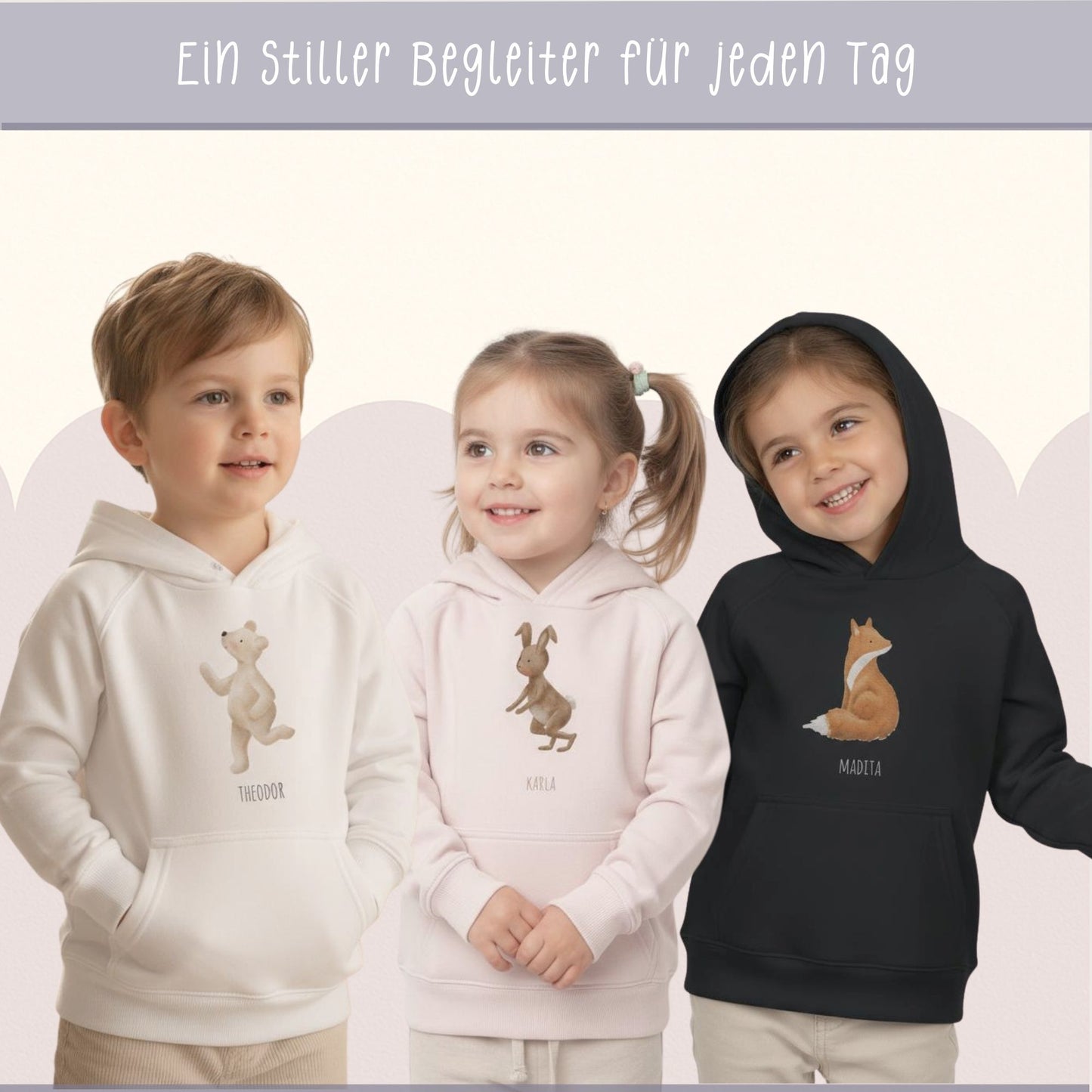 Hoodie für Kinder "treuer Elefant" | personalisierbar