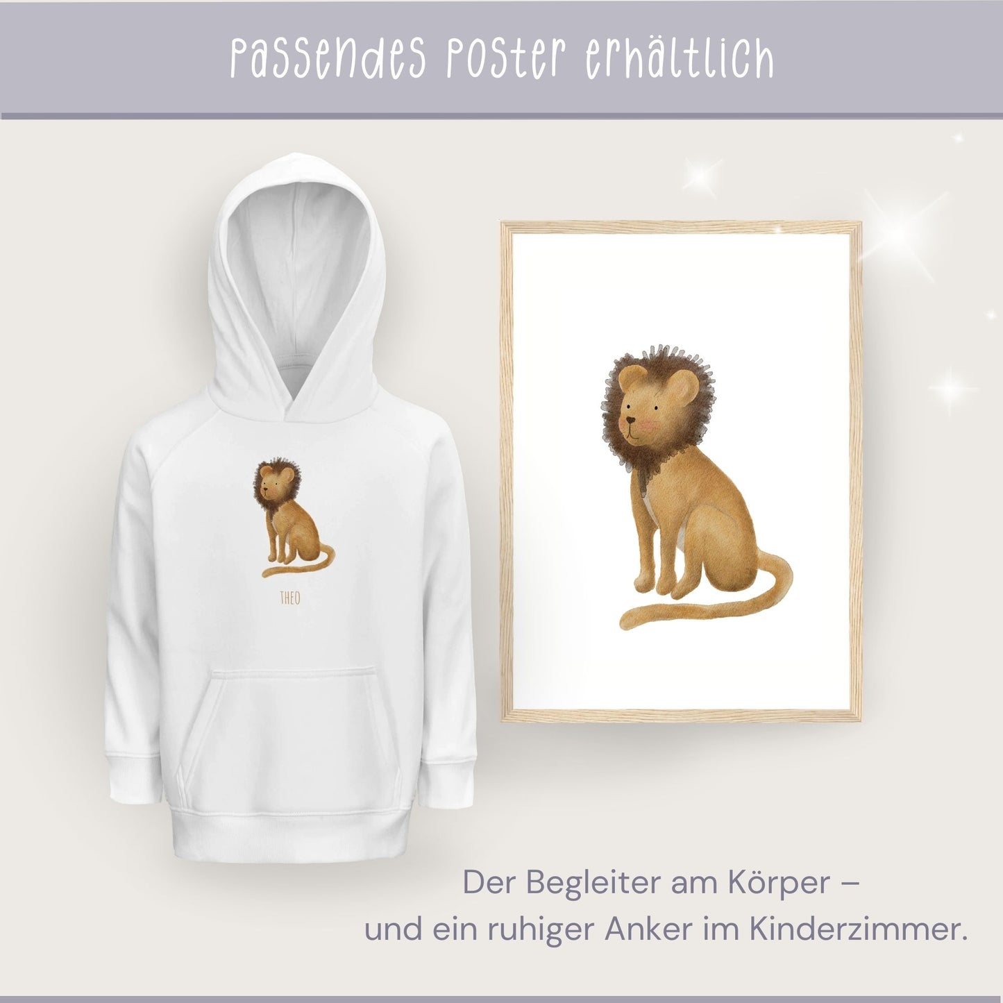 Hoodie für Kinder "mutiger Löwe" | personalisierbar