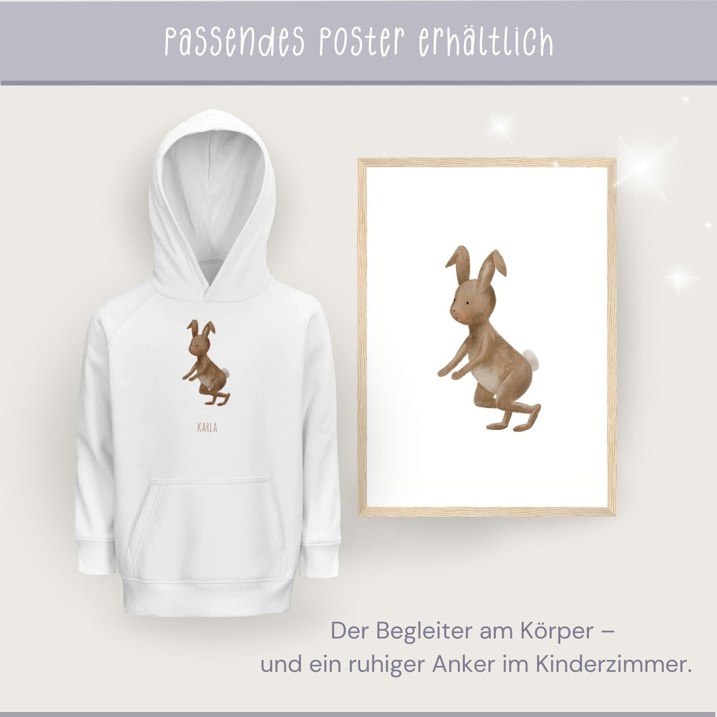 Hoodie für Kinder "sanfter Hase" | personalisierbar