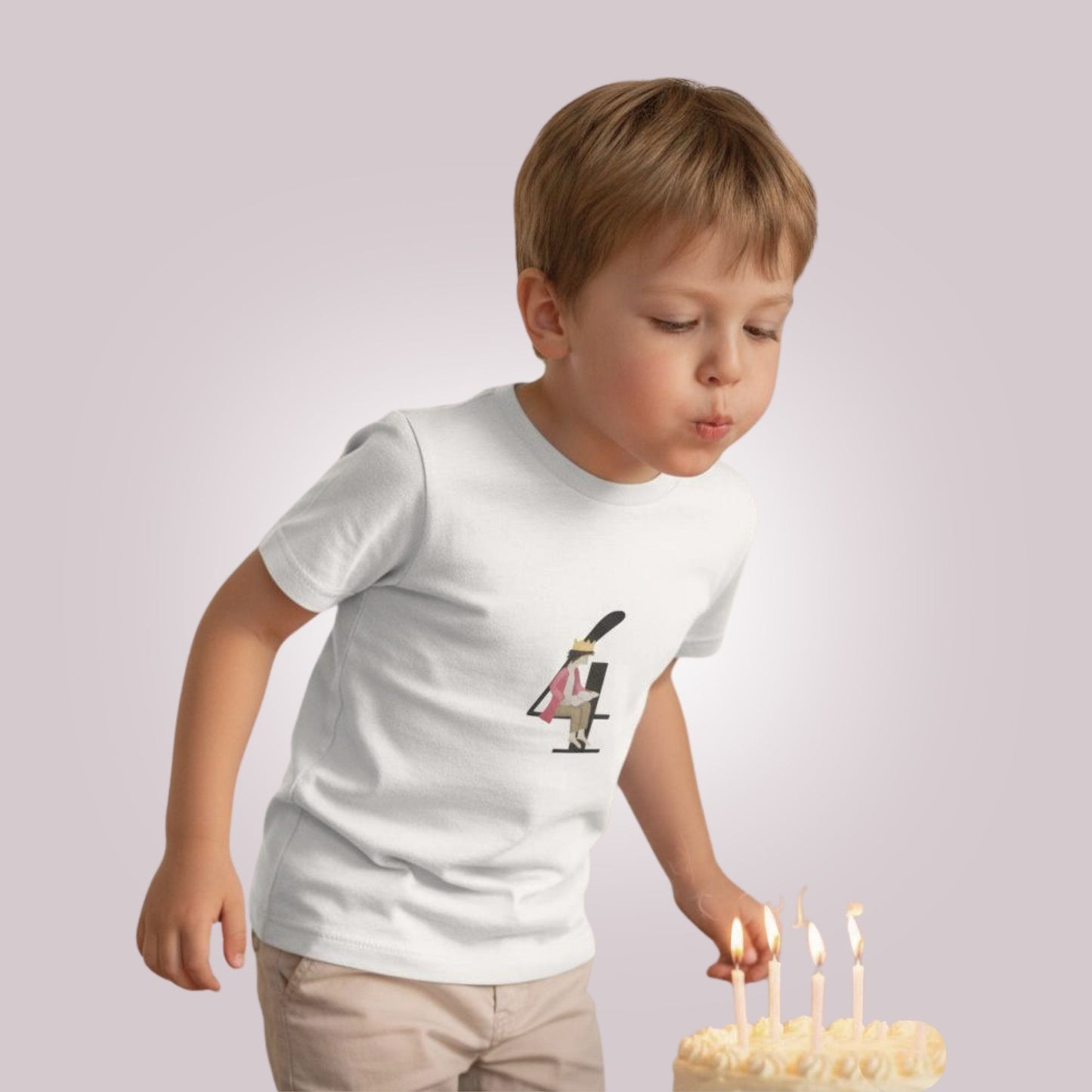 Kinder Geburtstags-T-Shirt "Geburtstags-König 4" personalisierbar