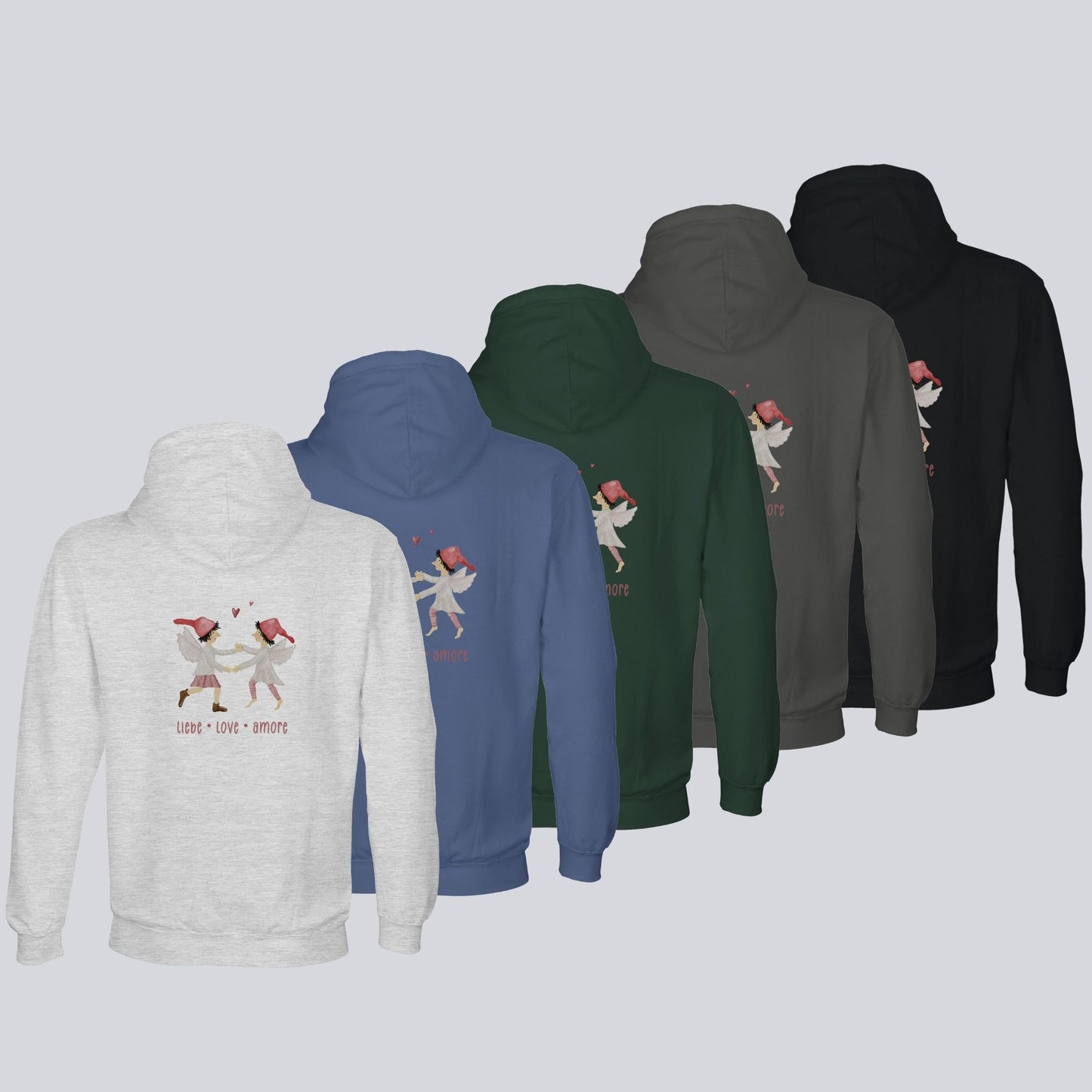 Hoodie "liebe love amore" mit Wichtelelfen
