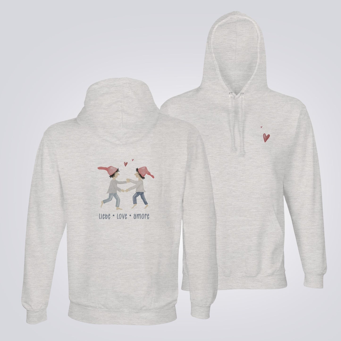Hoodie "Liebe Love Amore" mit Zwergen