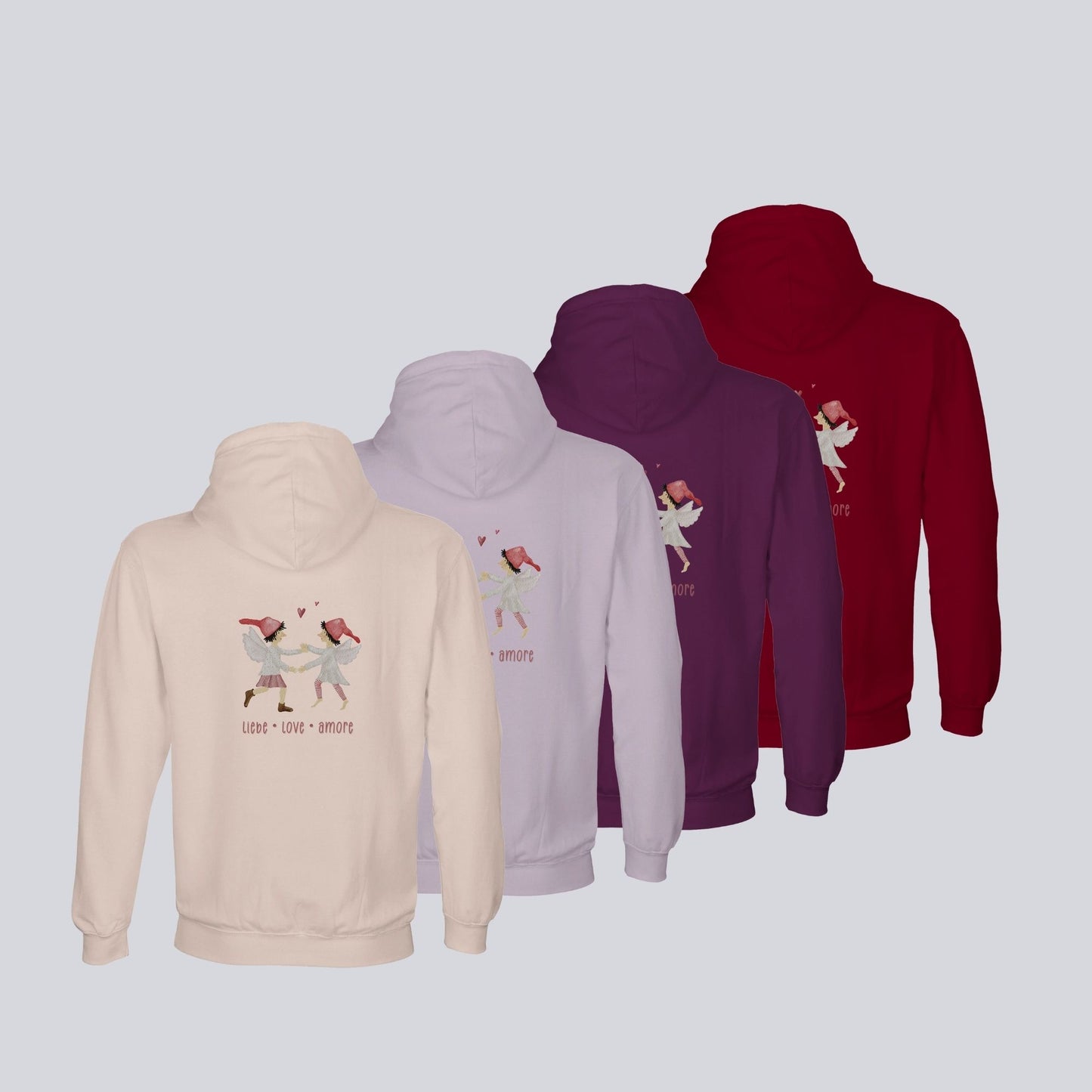 Hoodie "liebe love amore" mit Wichtelelfen