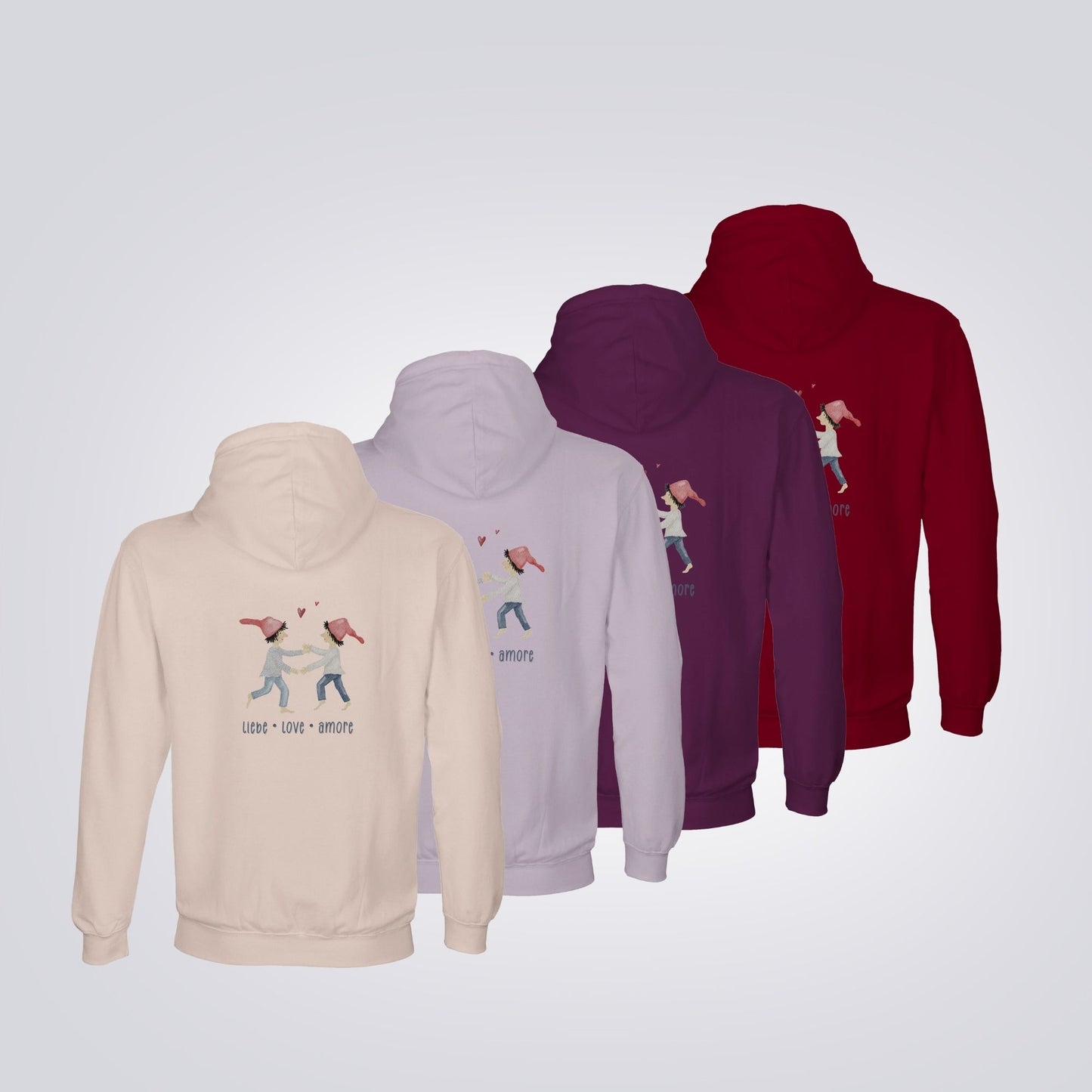 Hoodie "Liebe Love Amore" mit Zwergen