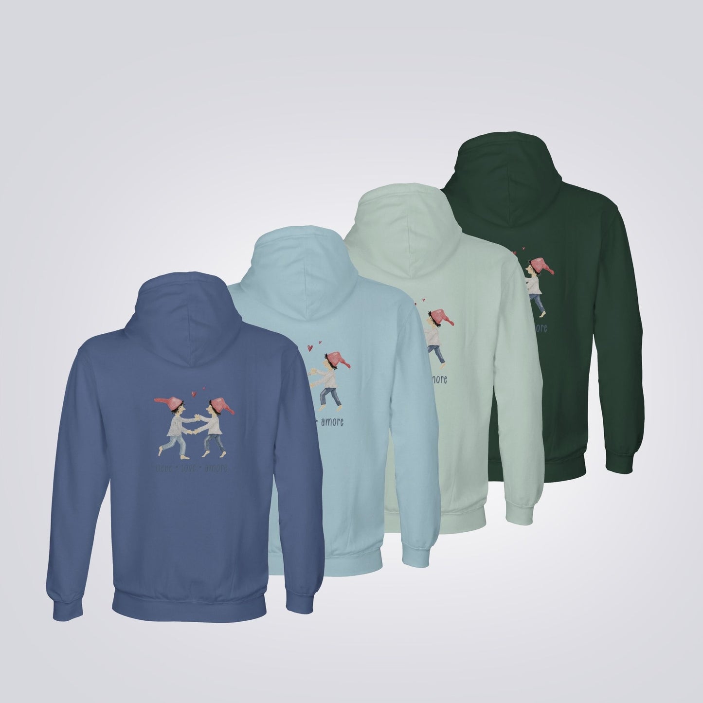 Hoodie "Liebe Love Amore" mit Zwergen