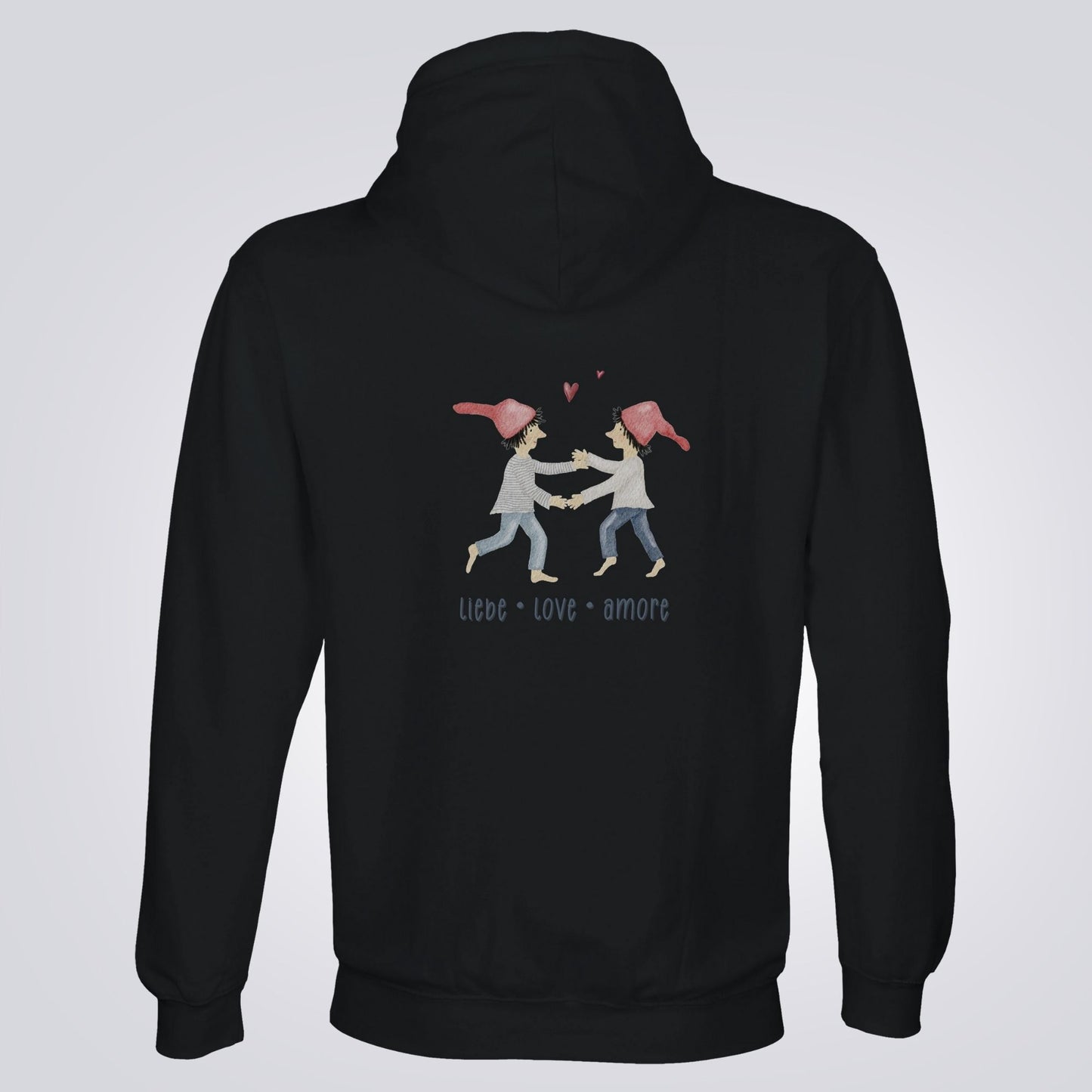 Hoodie "Liebe Love Amore" mit Zwergen