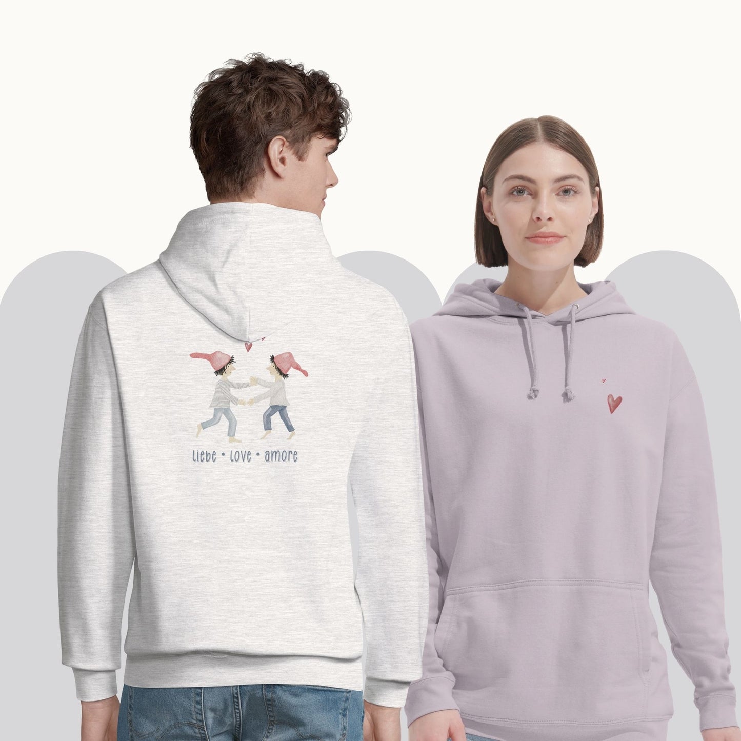 Hoodie "Liebe Love Amore" mit Zwergen