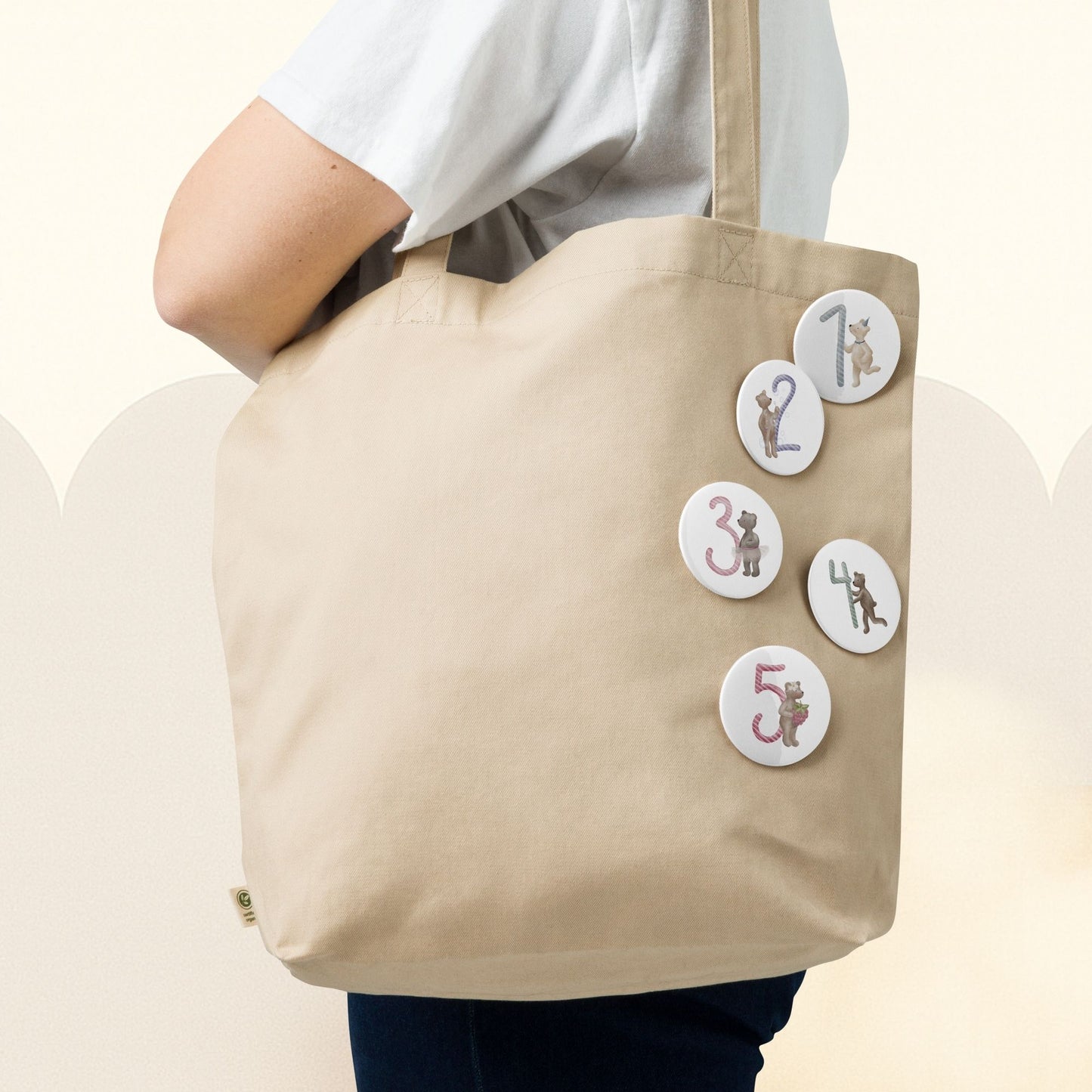 Button-Set Anstecker "Geburtstagsbären 1-5" (5 Stück) | Zahlenbären Geburtstagsbuttons