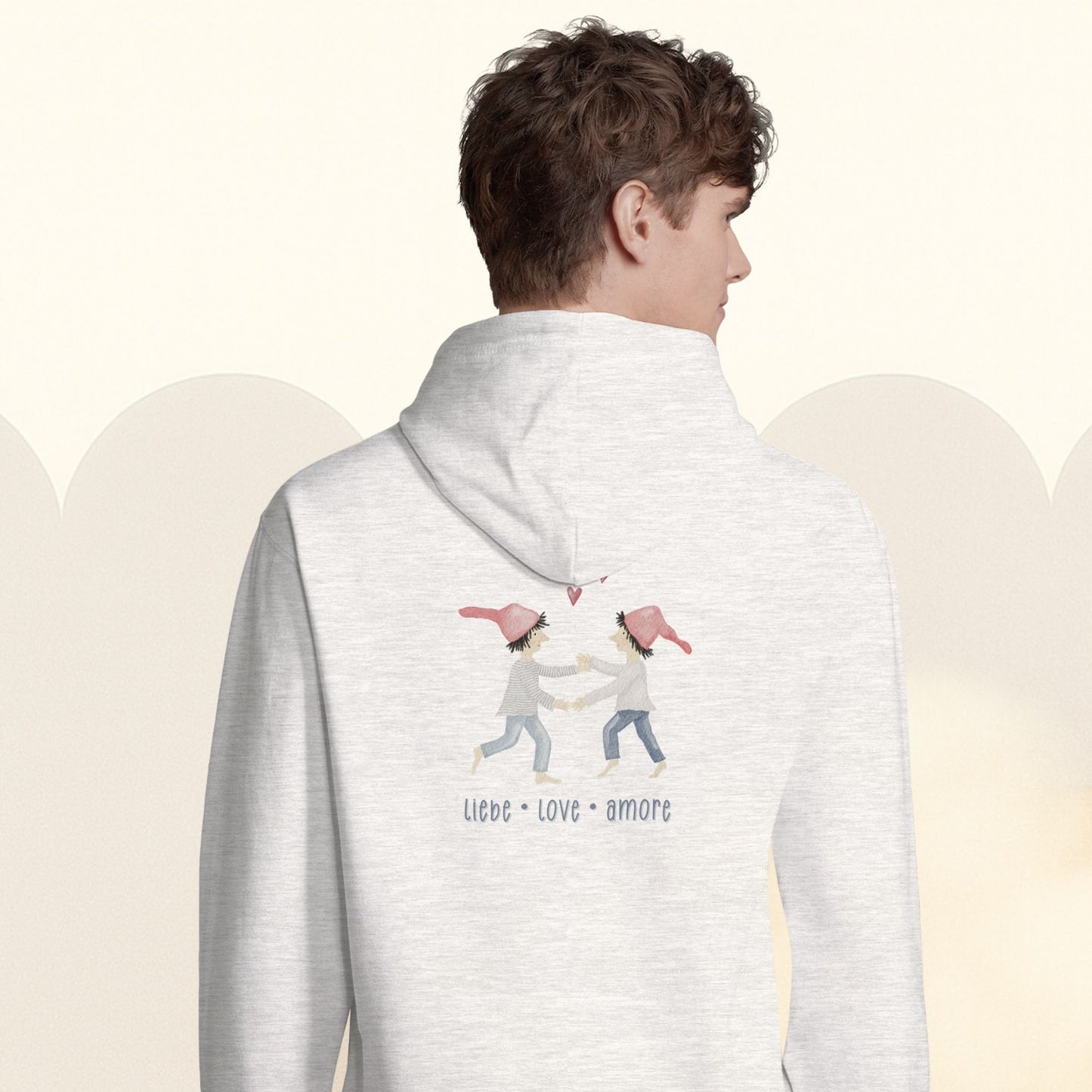 Hoodie "Liebe Love Amore" mit Zwergen