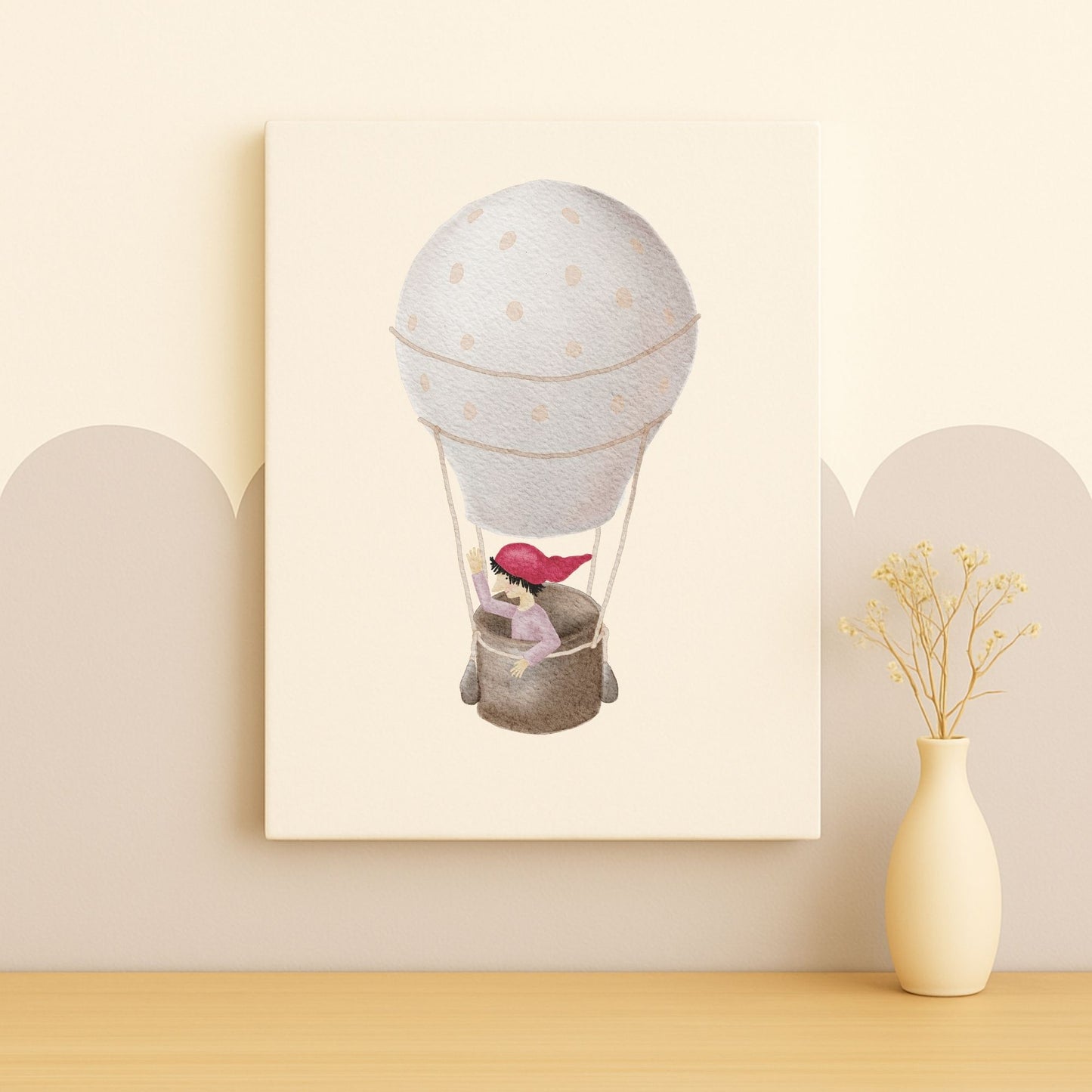 Leinwand "Zwerg auf Ballonfahrt"