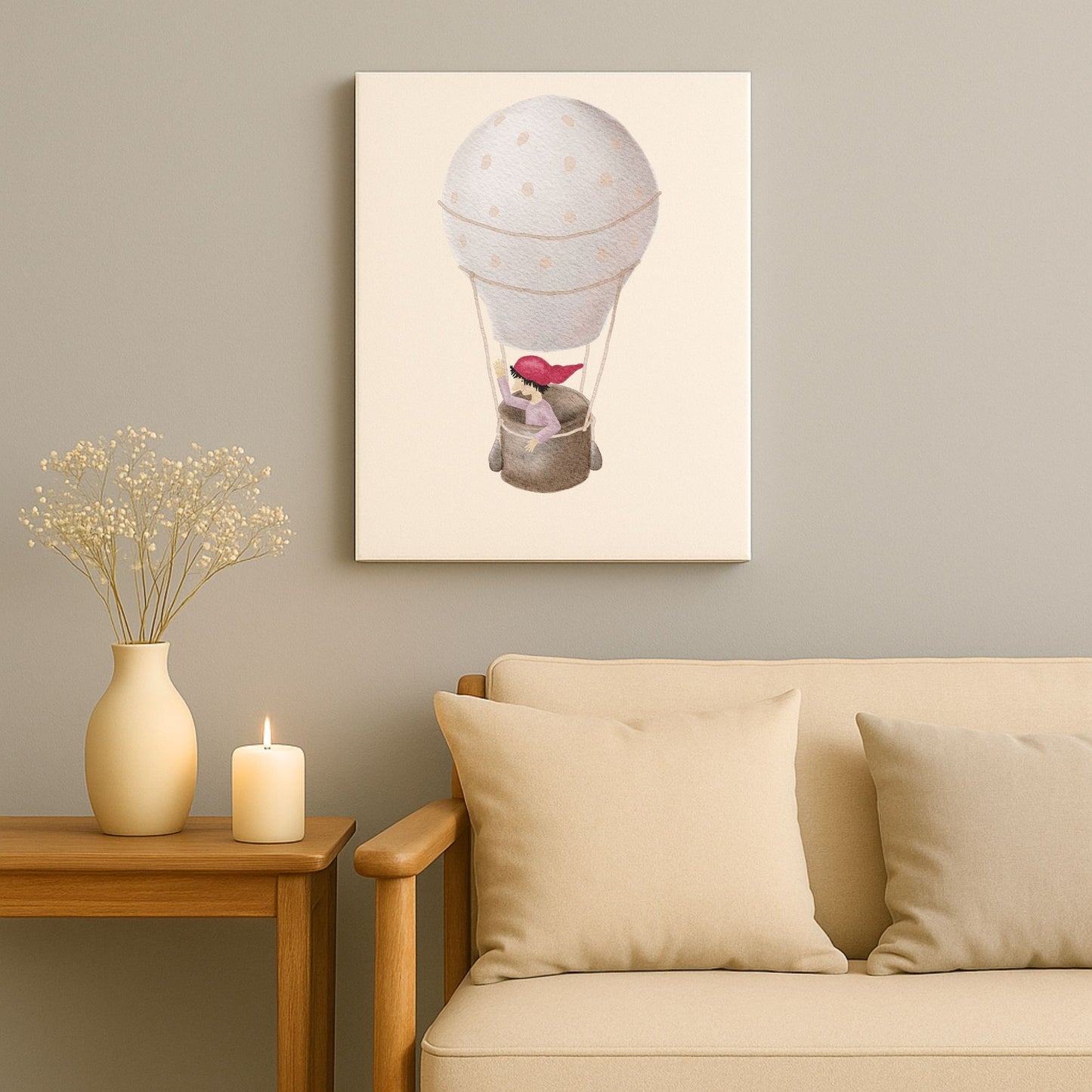 Leinwand "Zwerg auf Ballonfahrt"