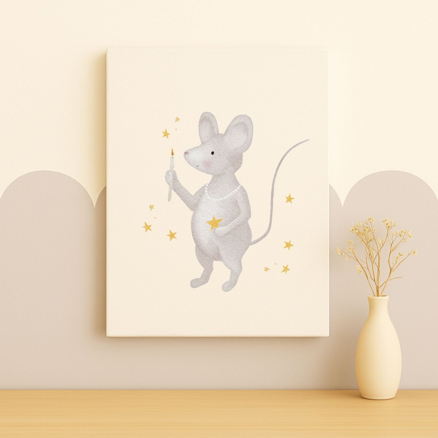 Leinwand "kleine Maus mit Sternen"
