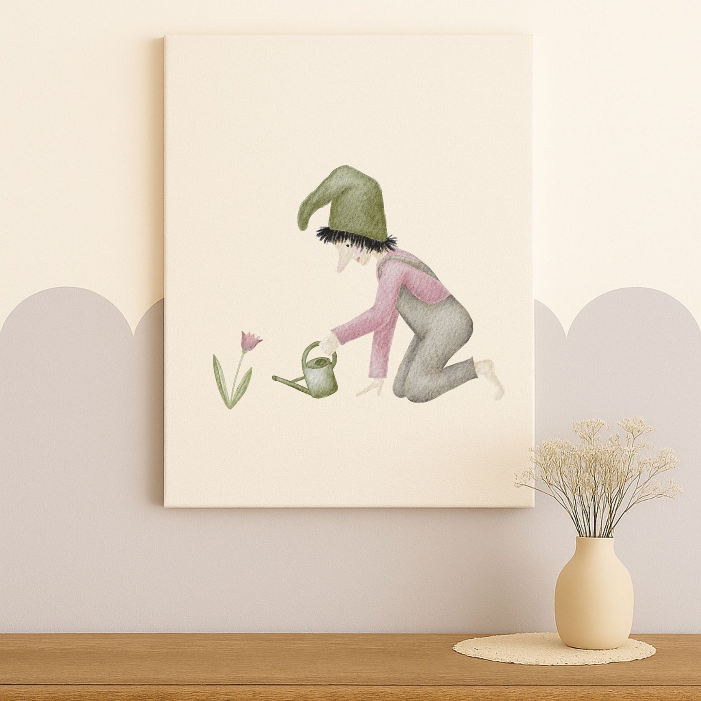 Leinwand "Zwerg mit Gießkanne"