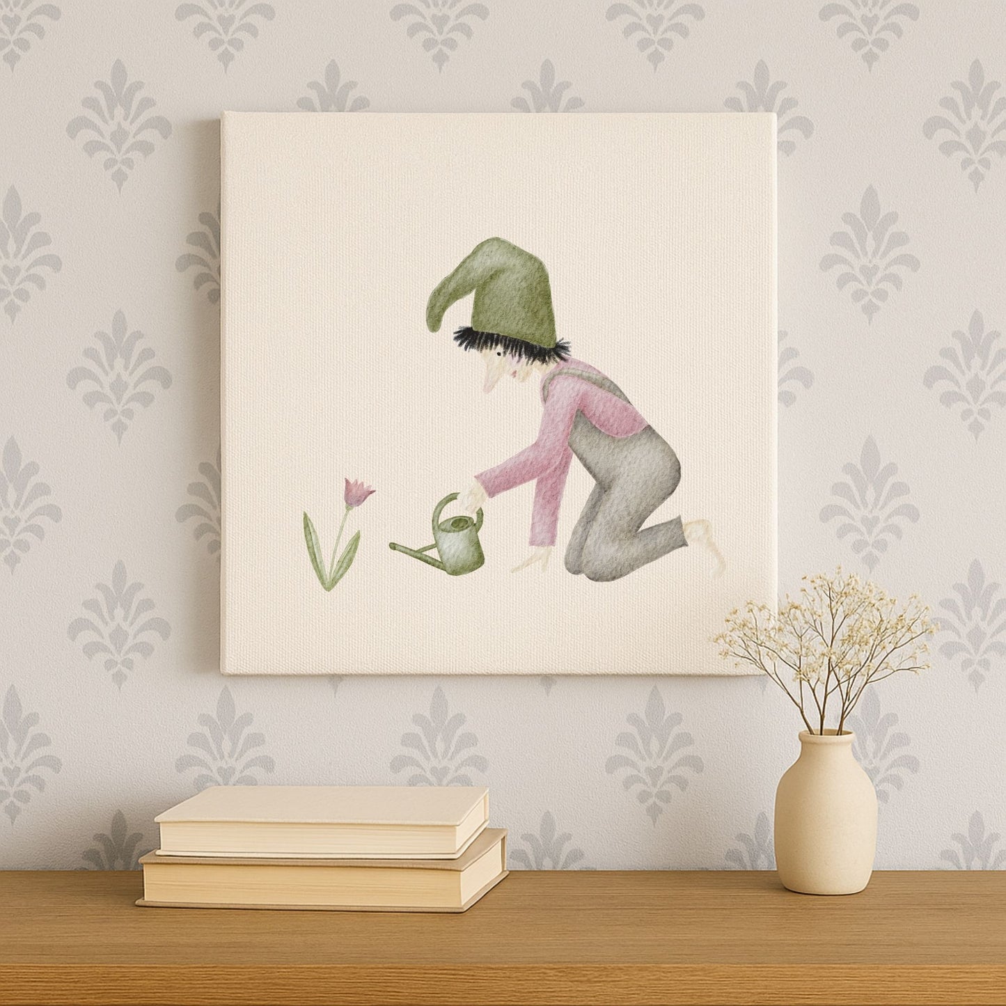 Leinwand "Zwerg mit Gießkanne"