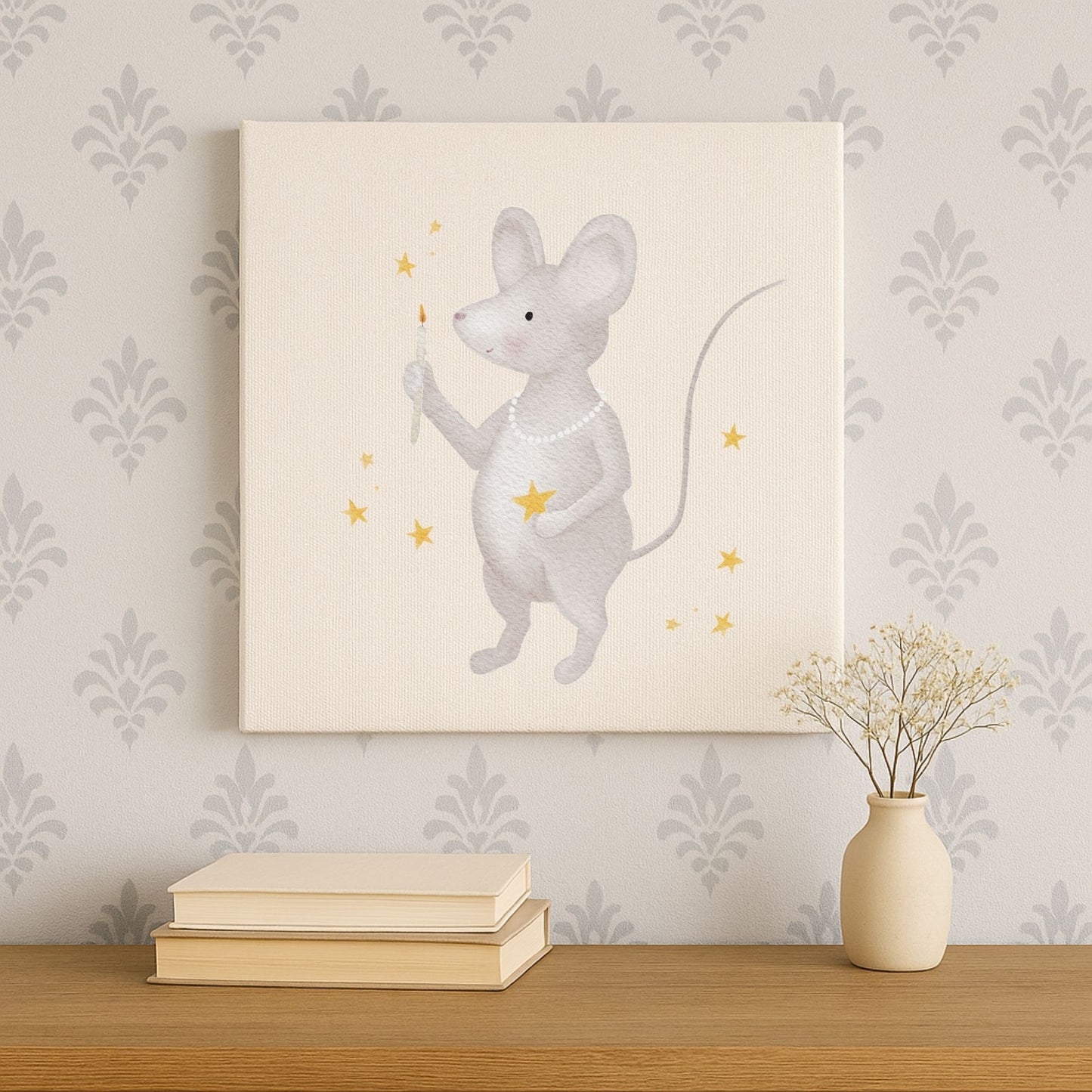 Leinwand "kleine Maus mit Sternen"