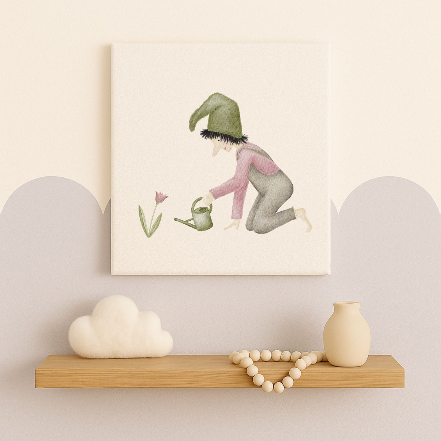 Leinwand "Zwerg mit Gießkanne"