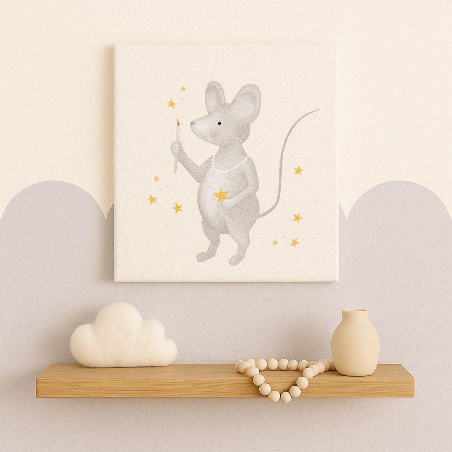Leinwand "kleine Maus mit Sternen"