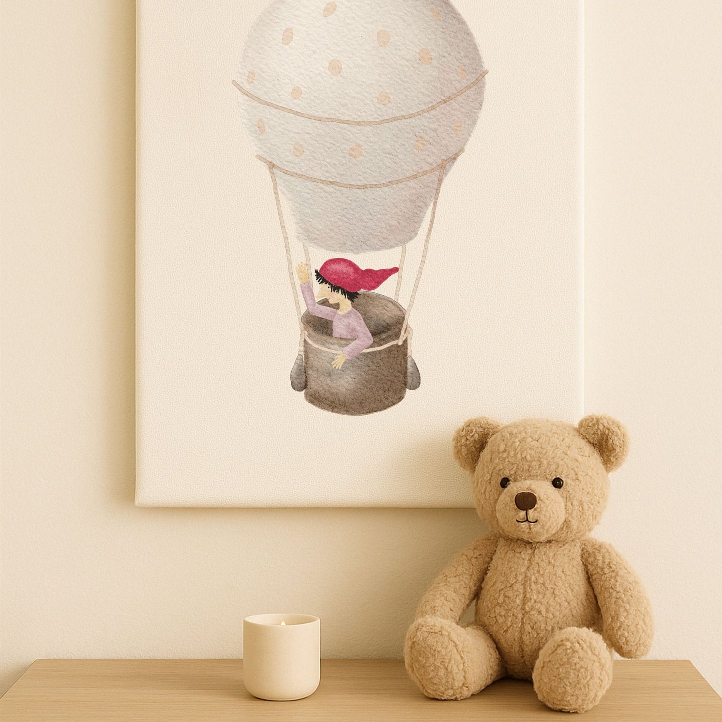 Leinwand "Zwerg auf Ballonfahrt"