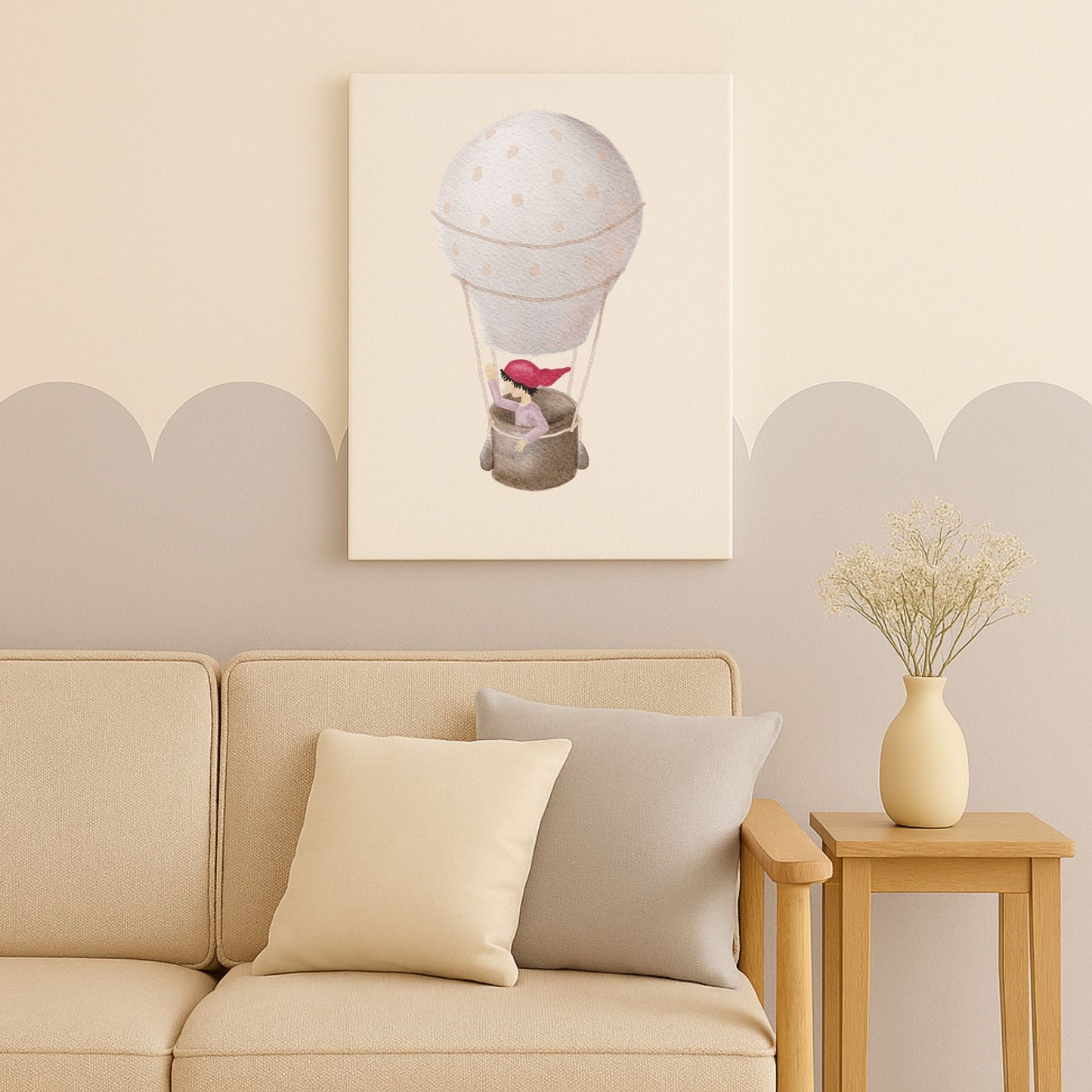 Leinwand "Zwerg auf Ballonfahrt"