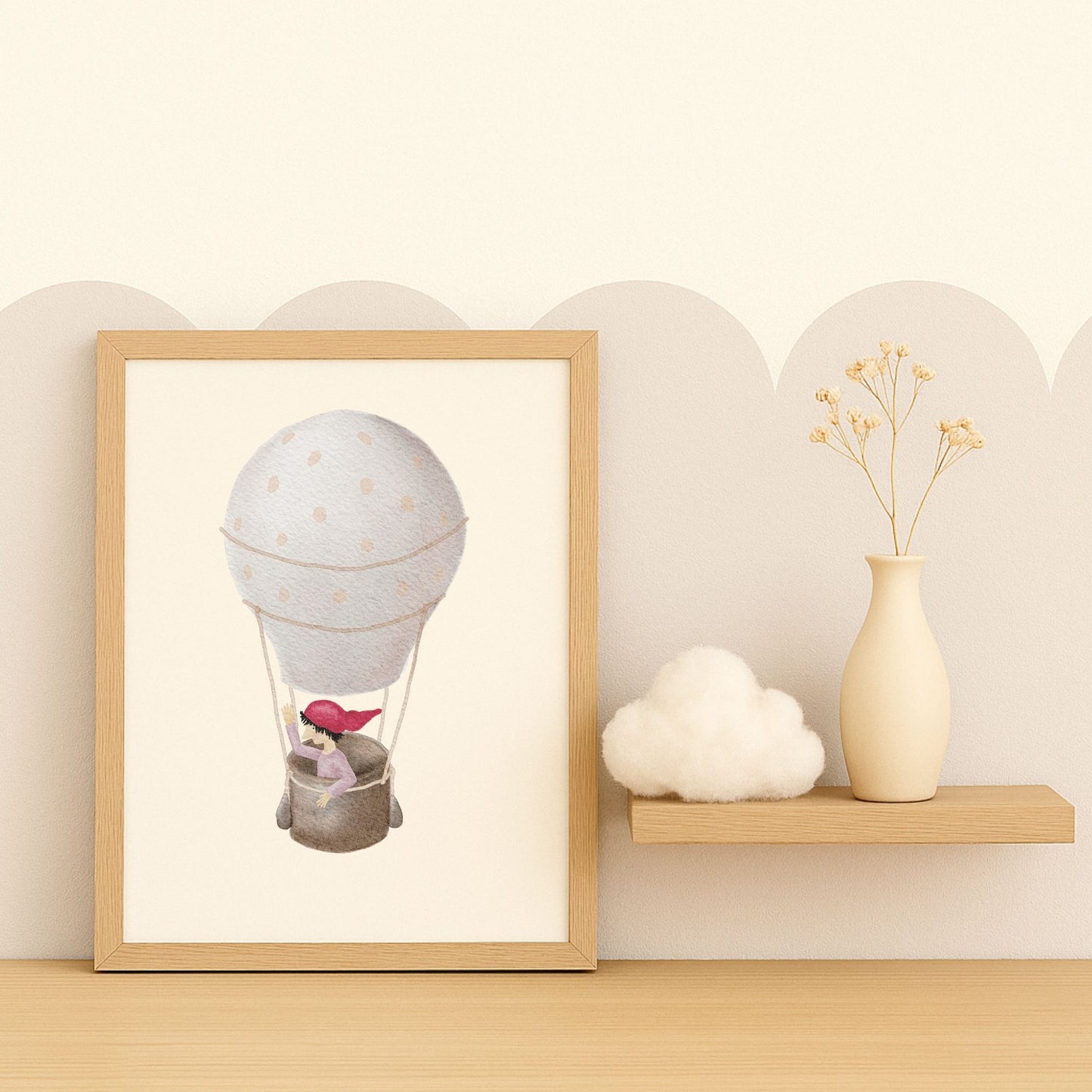 Poster "Zwerg auf Ballonfahrt"