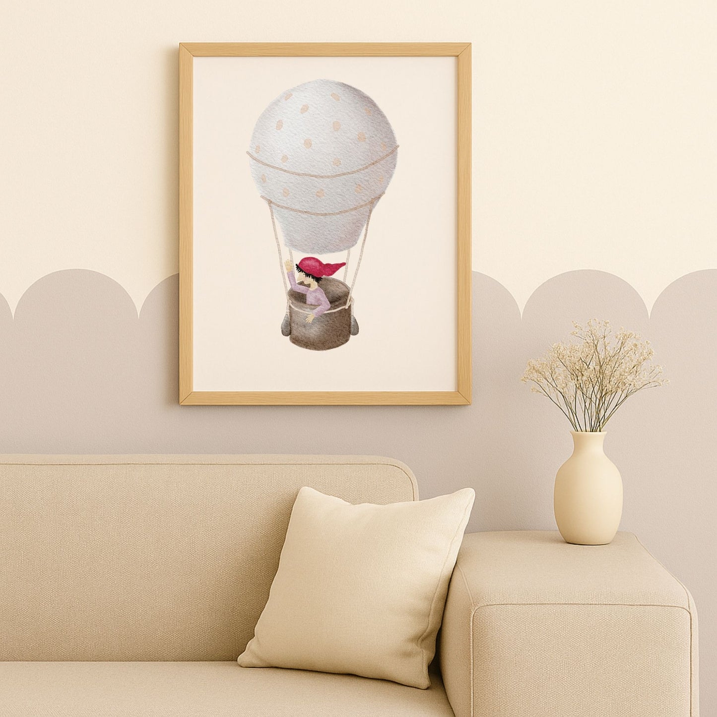 Poster "Zwerg auf Ballonfahrt"