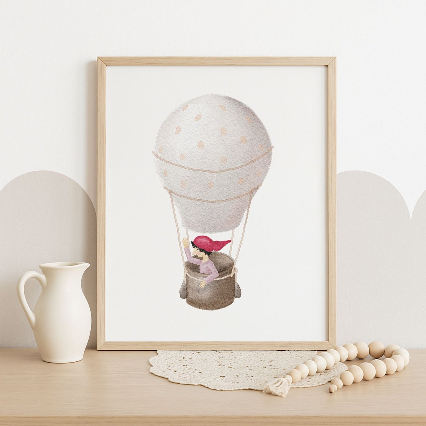 Poster "Zwerg auf Ballonfahrt"