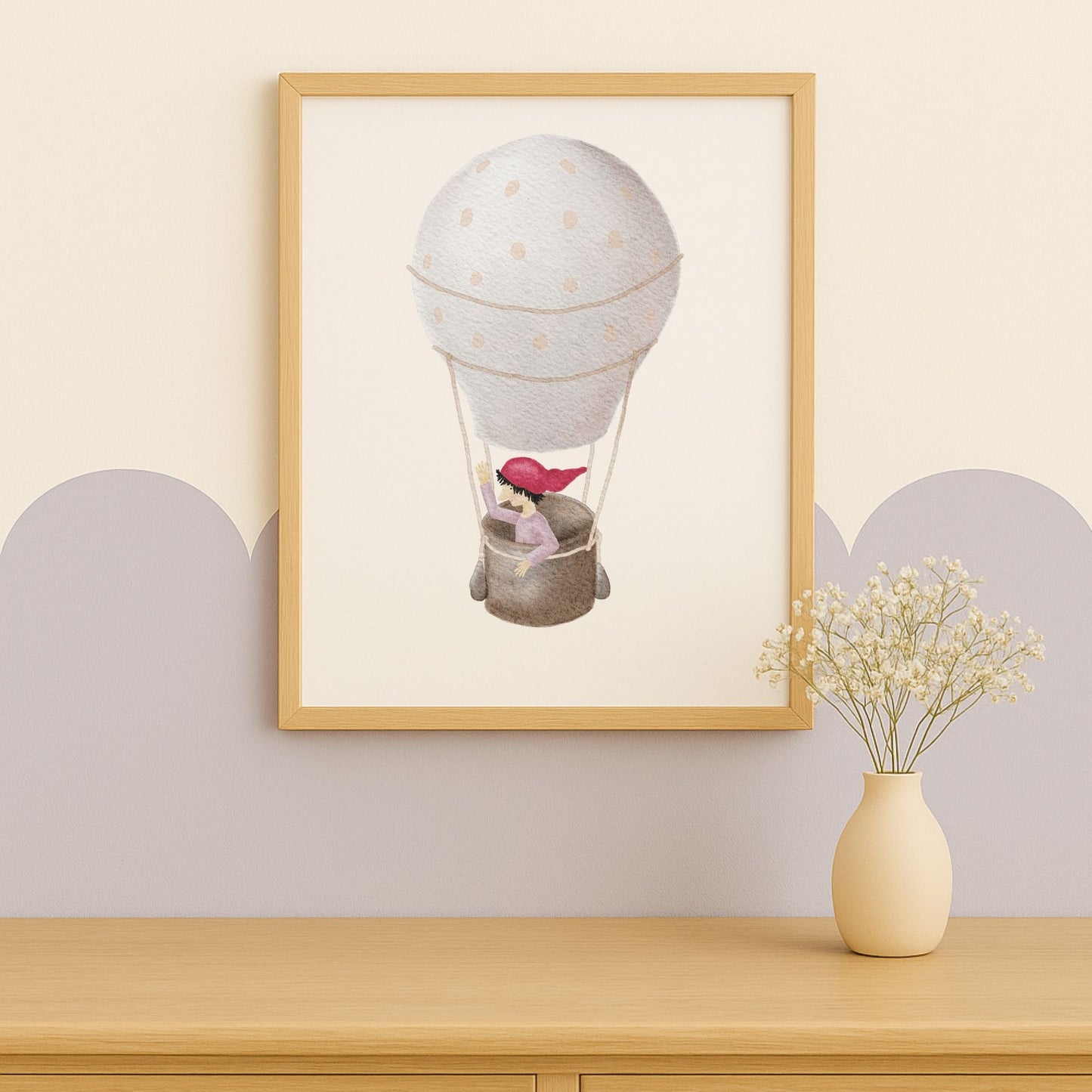 Poster "Zwerg auf Ballonfahrt"