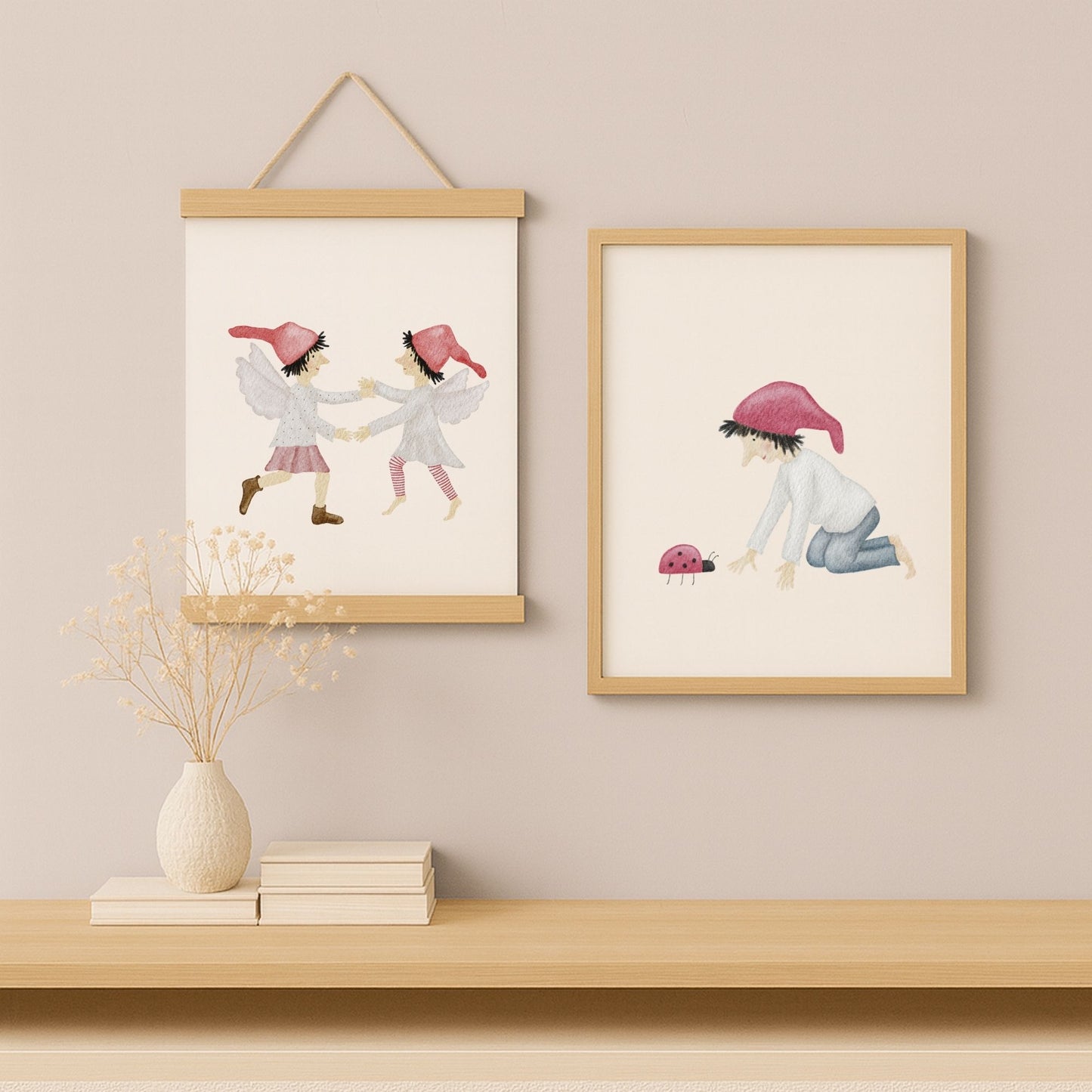 Poster "Glückszwerg mit Marienkäfer"