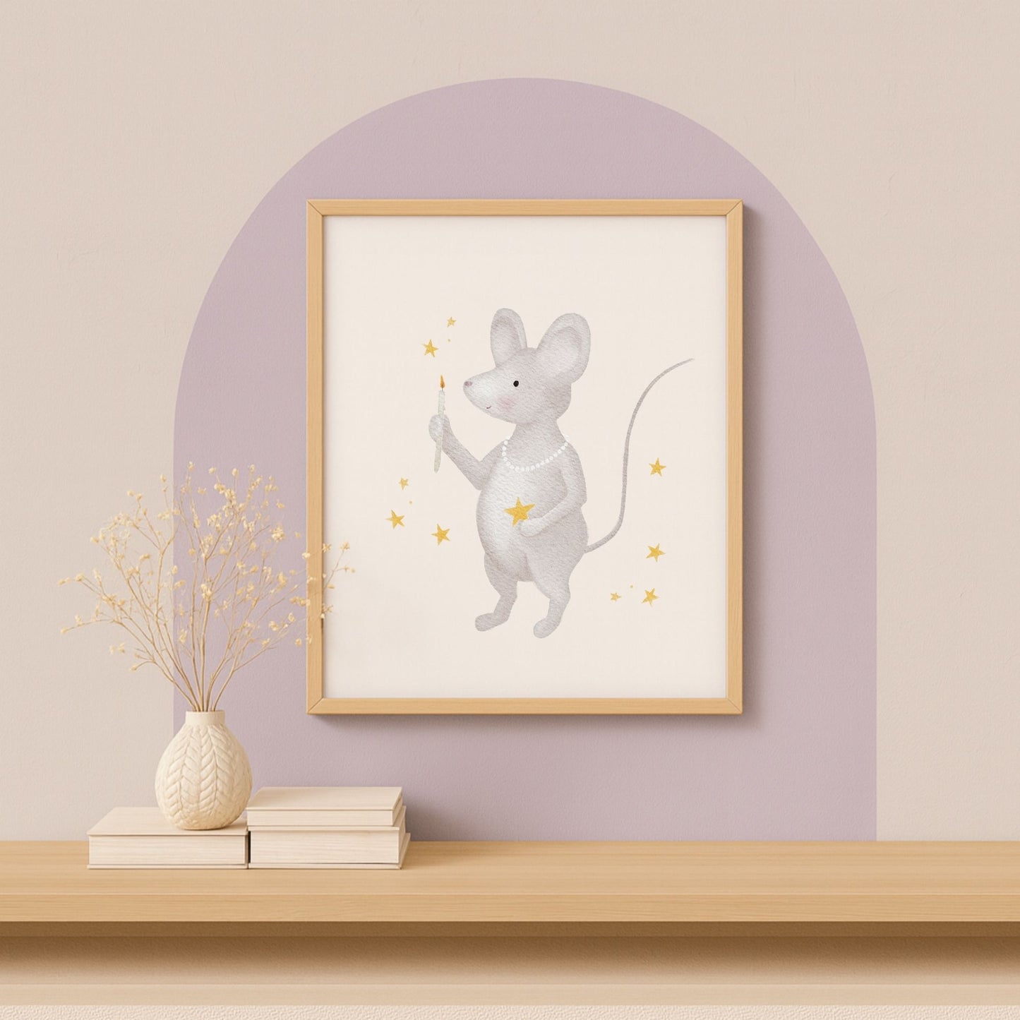 Poster "kleine Maus mit Sternen"