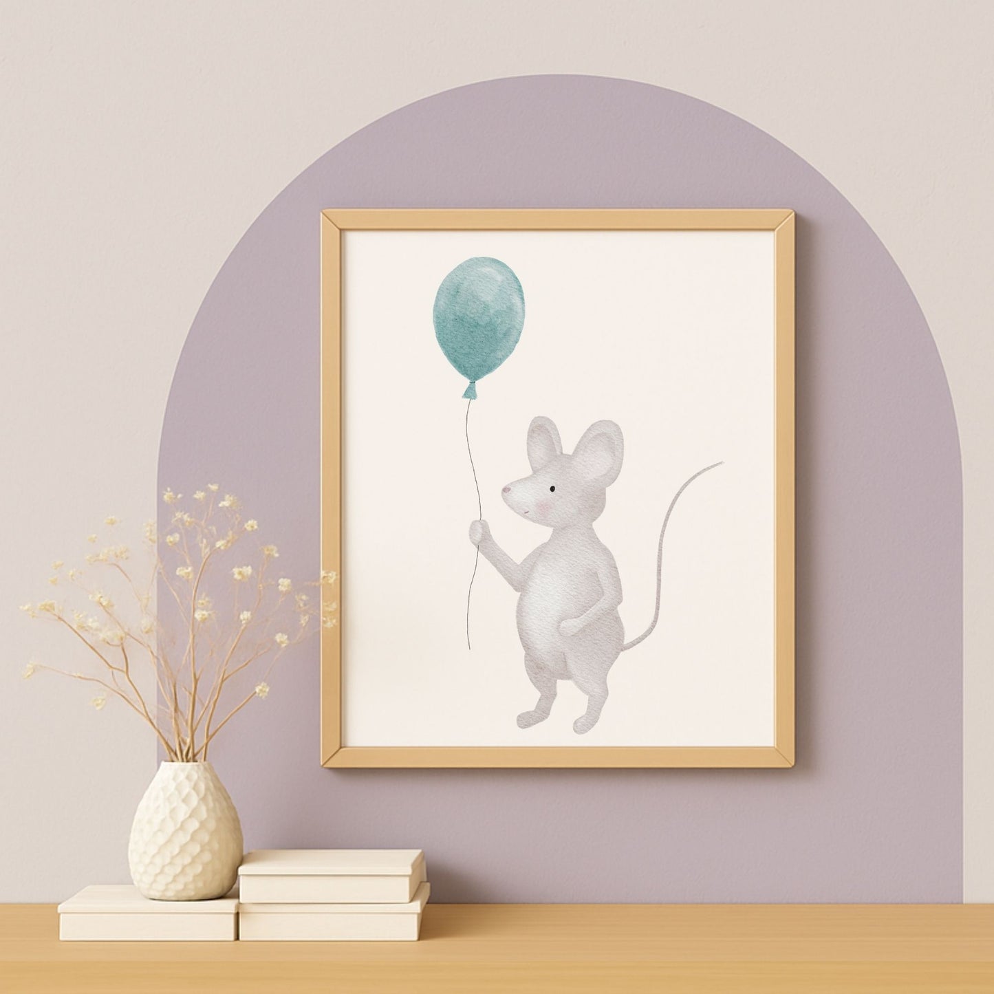 Poster "kleine Maus mit Luftballon"