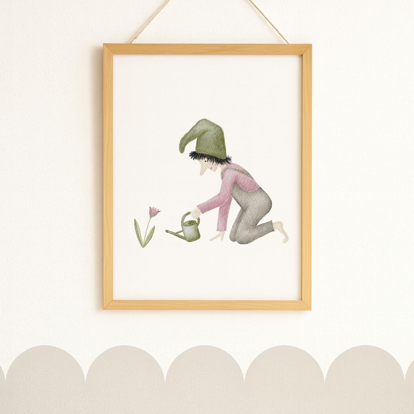 Poster "Zwerg mit Gießkanne"