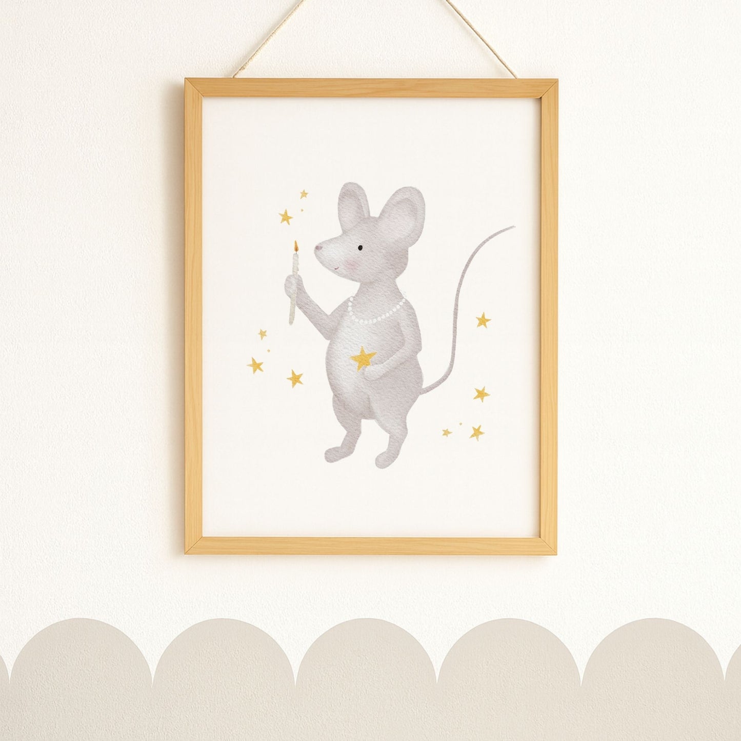 Poster "kleine Maus mit Sternen"