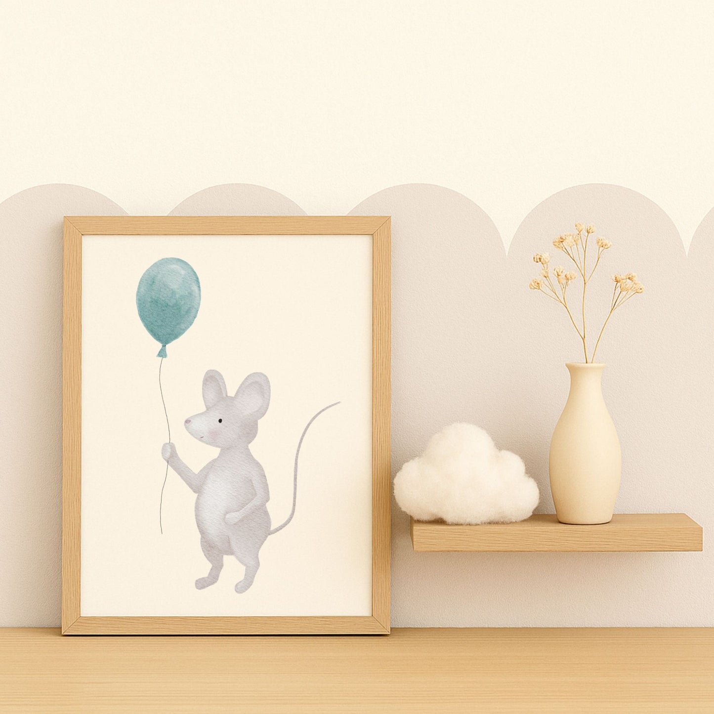 Poster "kleine Maus mit Luftballon"