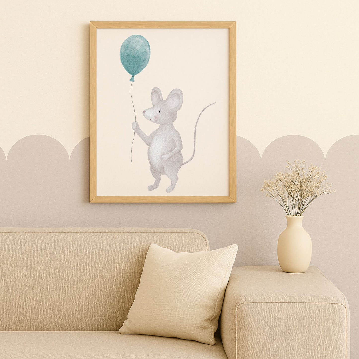 Poster "kleine Maus mit Luftballon"