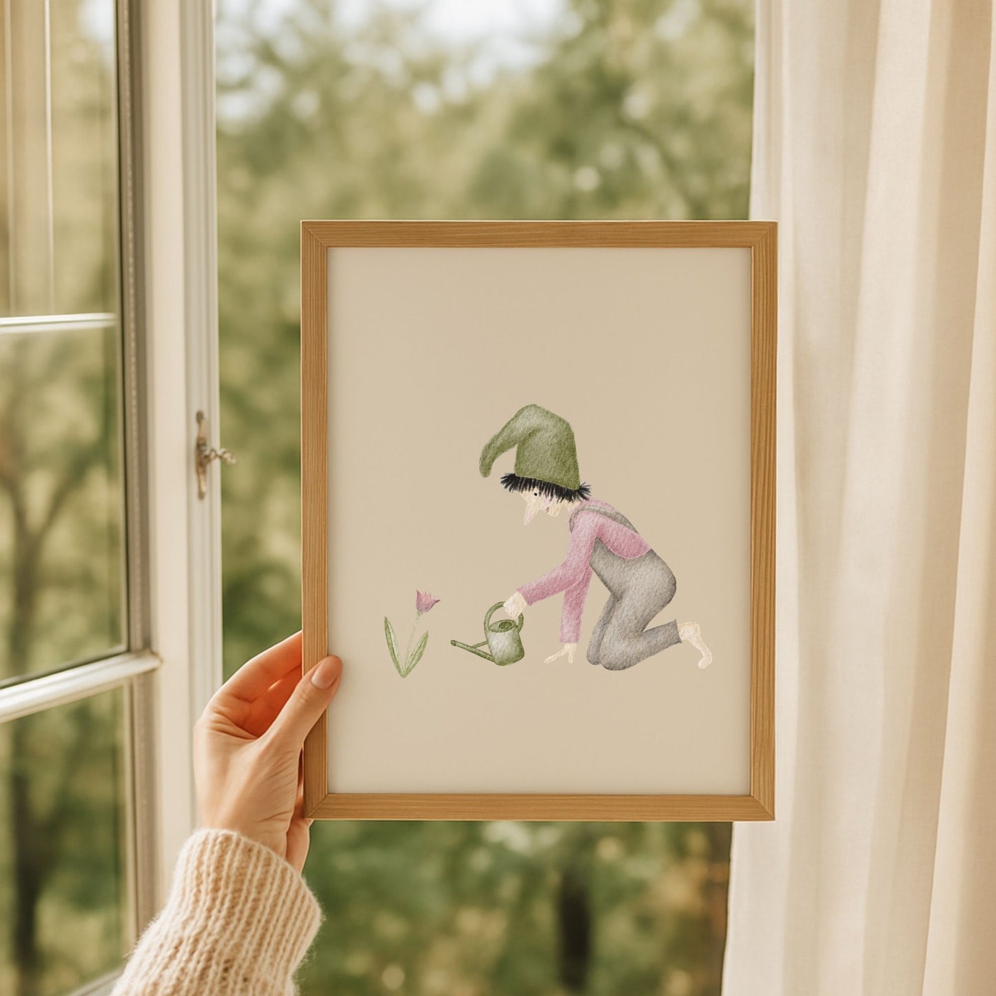 Poster "Zwerg mit Gießkanne"