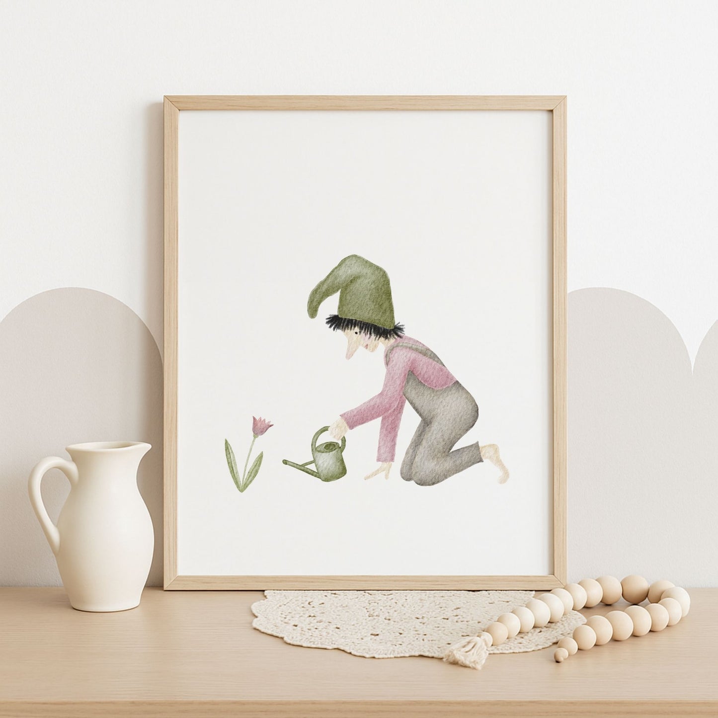 Poster "Zwerg mit Gießkanne"