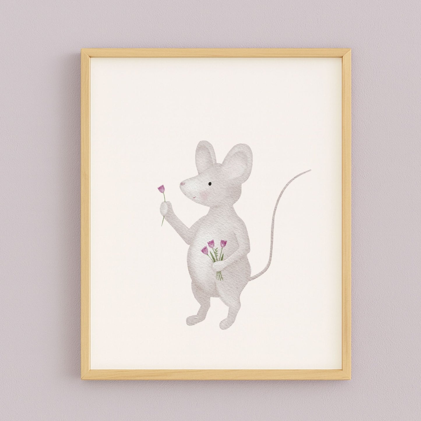 Poster "Maus mit Blumenstrauß"