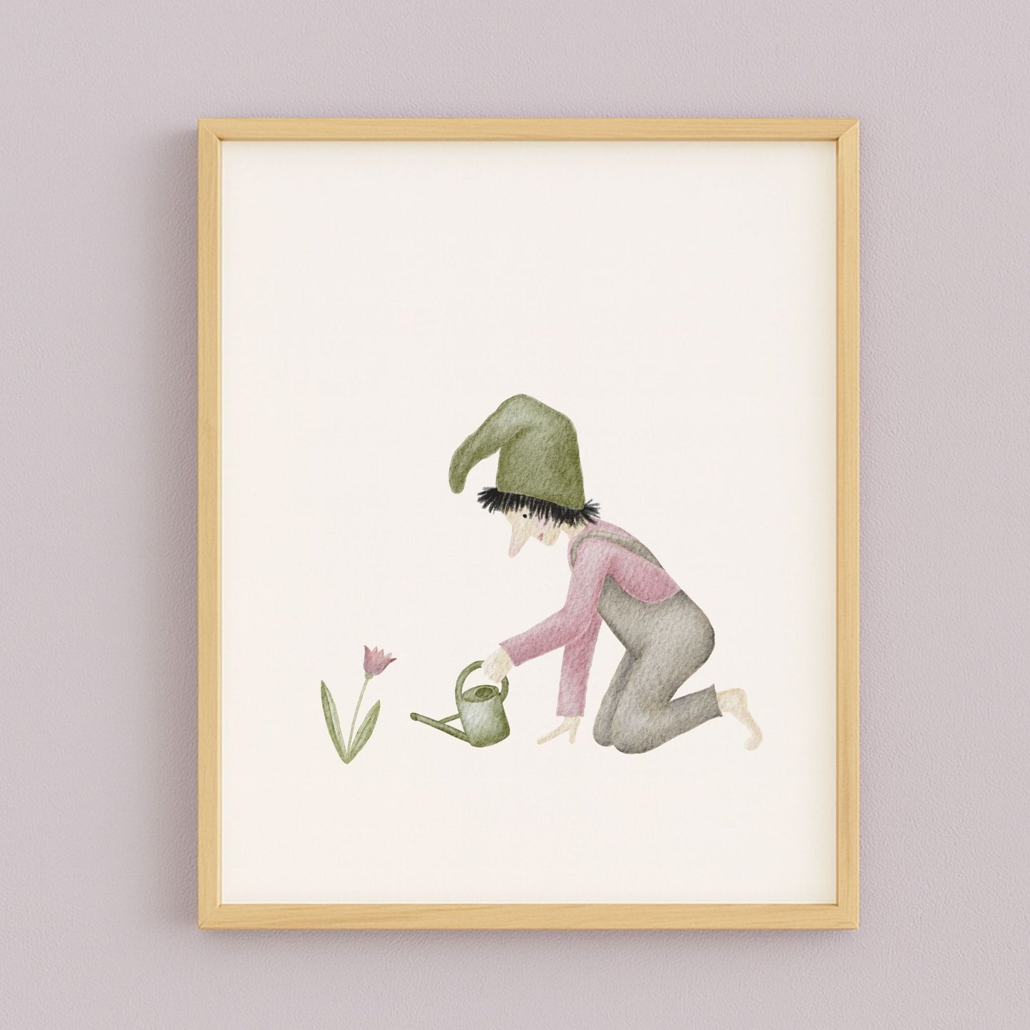 Poster "Zwerg mit Gießkanne"