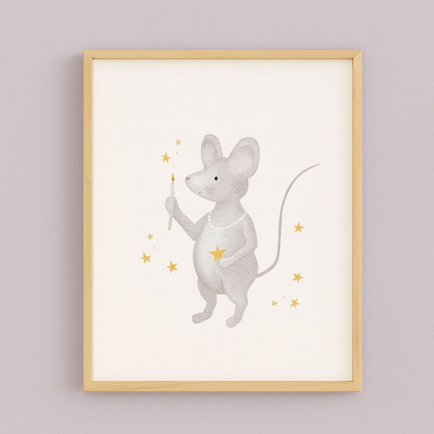 Poster "kleine Maus mit Sternen"