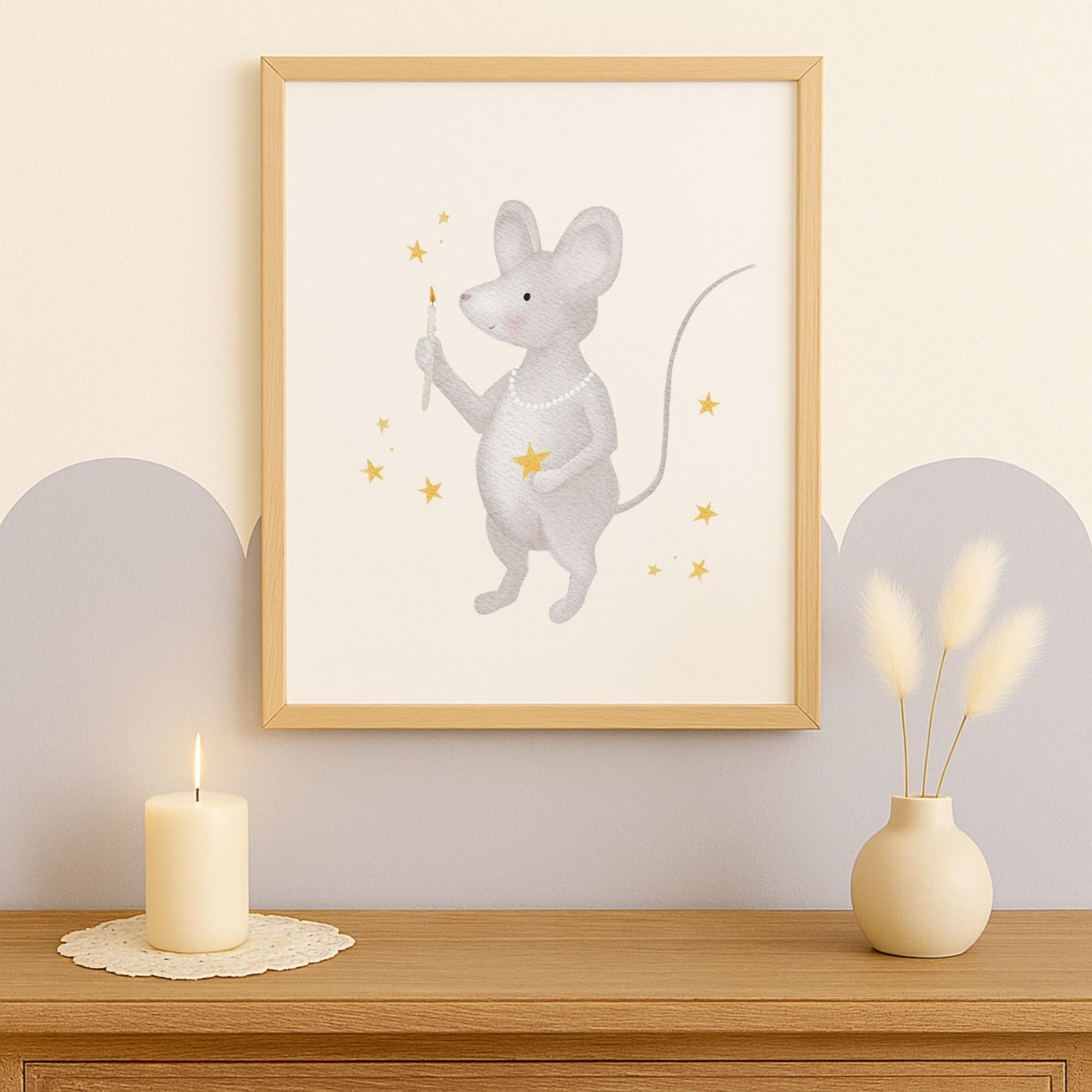 Poster "kleine Maus mit Sternen"