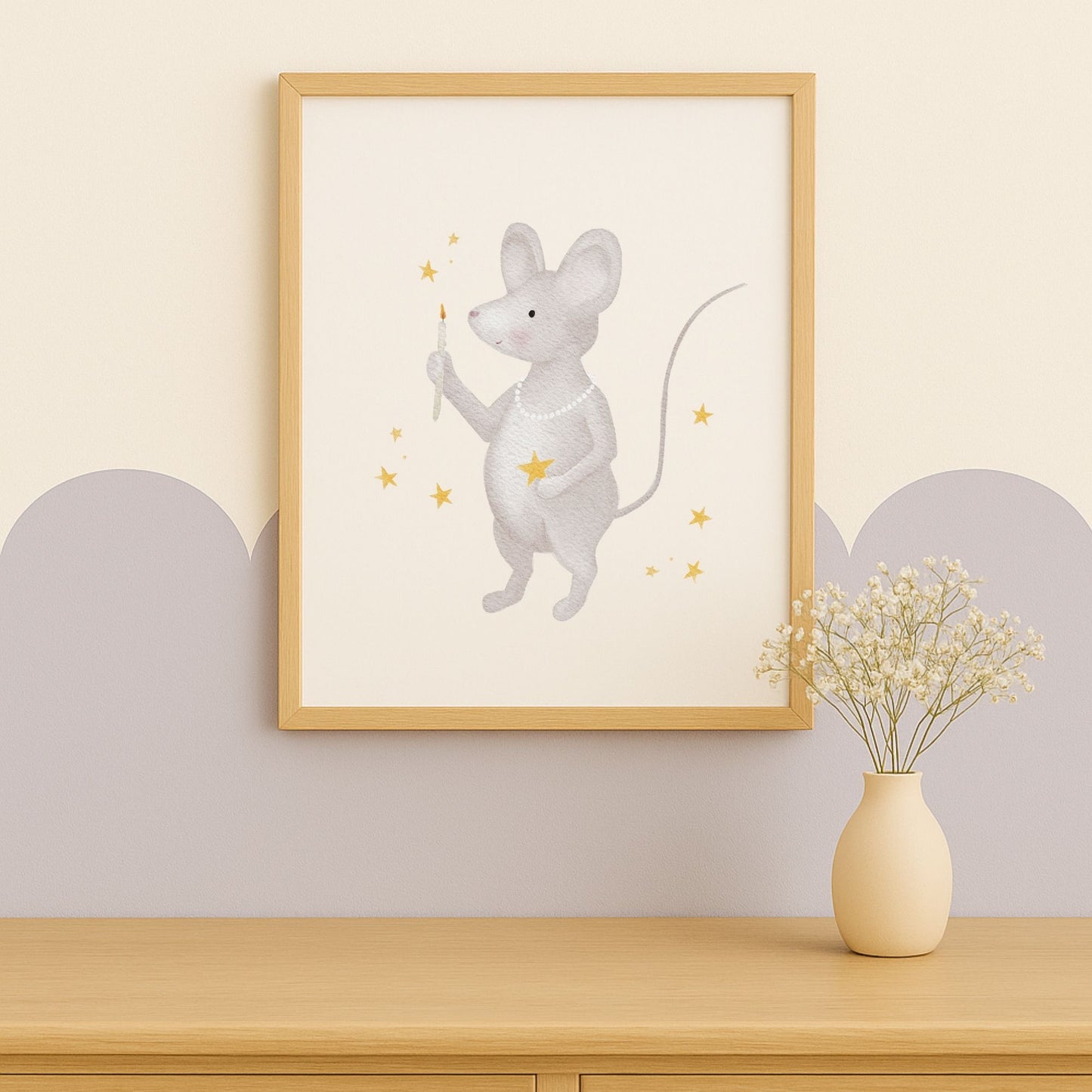 Poster "kleine Maus mit Sternen"