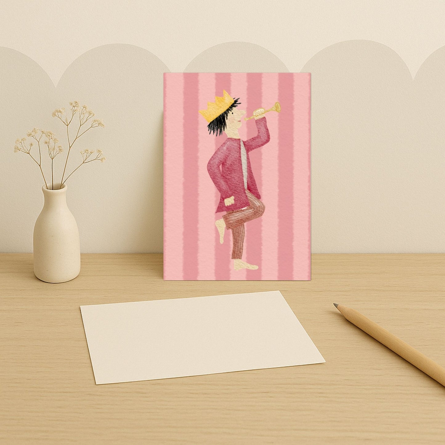 Grußkarten Set 10 Stück – "Geburtstagskönig" | handillustrierte Karten A6/A5 | Geburtstagsgruß mit Krone