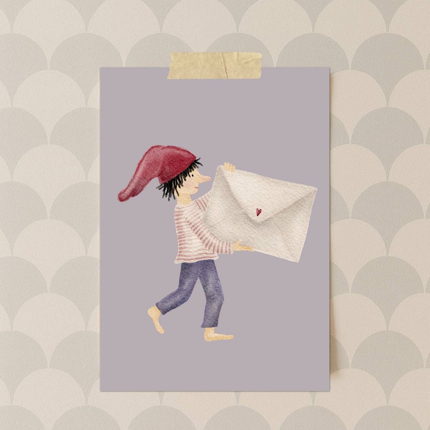 Grußkarten Set 10 Stück – „Zwergenpost“ | handillustrierte Karten A6/A5 | Motiv Zwerg mit Briefumschlag & liebevolle Grüße