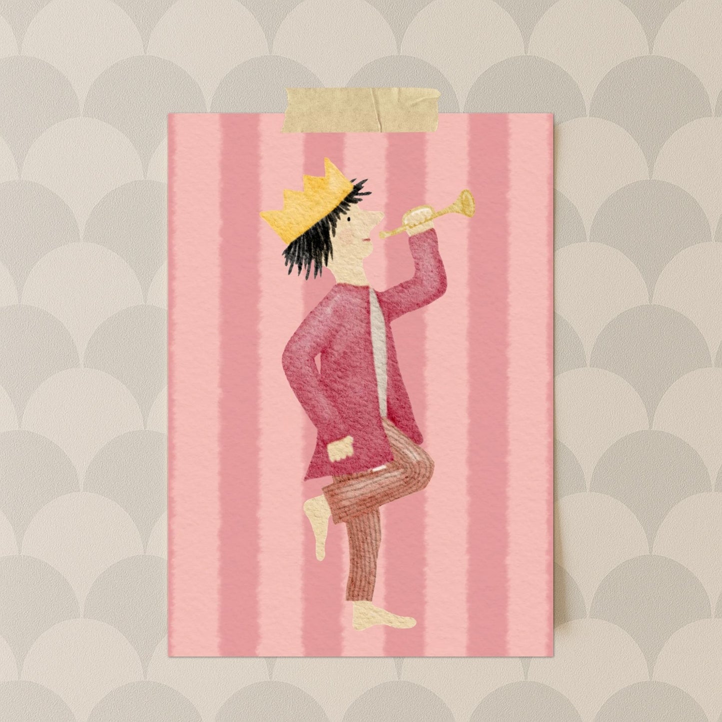 Grußkarten Set 10 Stück – "Geburtstagskönig" | handillustrierte Karten A6/A5 | Geburtstagsgruß mit Krone