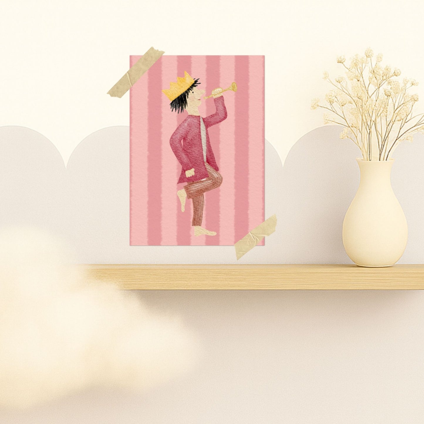 Grußkarten Set 10 Stück – "Geburtstagskönig" | handillustrierte Karten A6/A5 | Geburtstagsgruß mit Krone