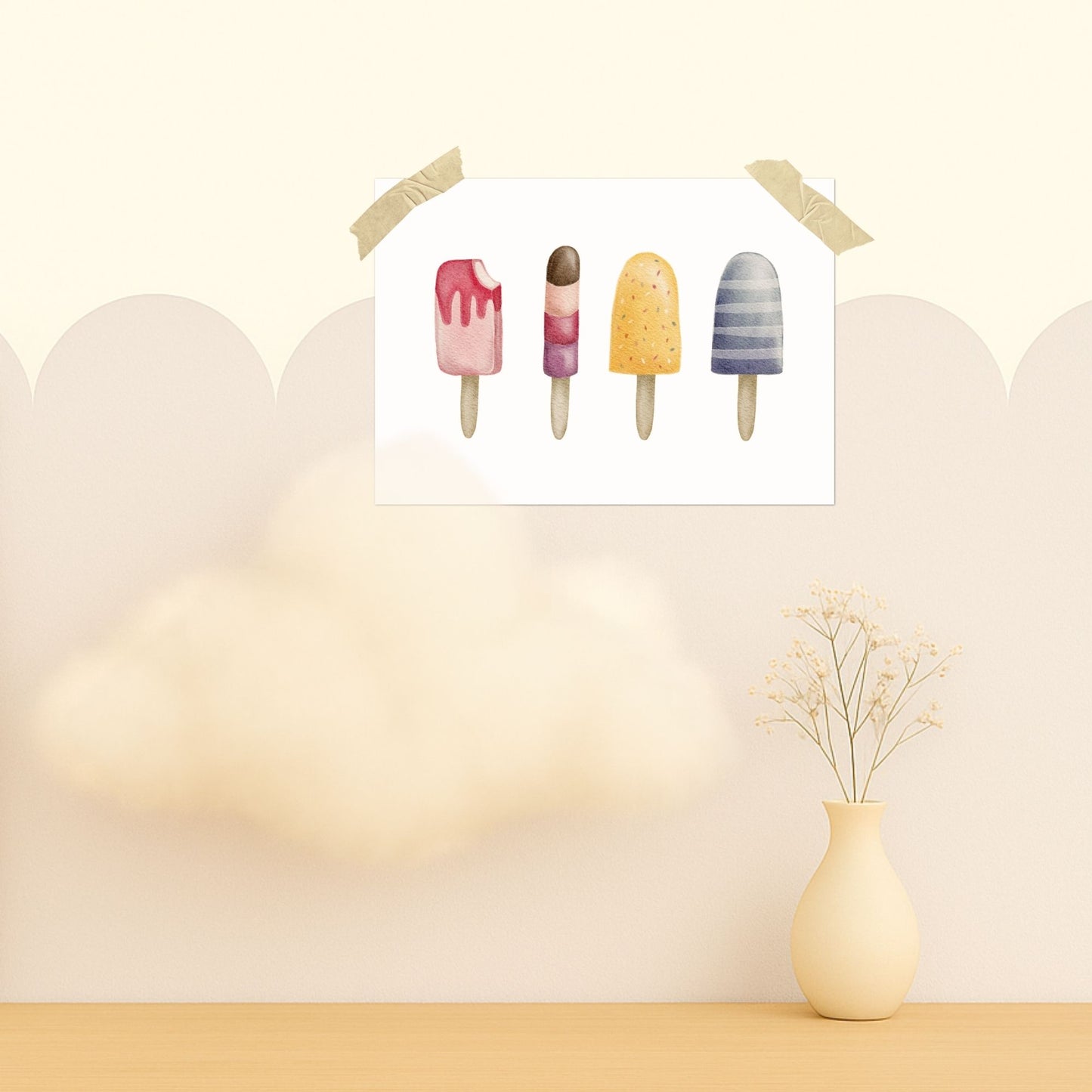 Grußkarten Set 10 Stück – "Eis am Stiel" | liebevoll illustrierte Postkarten A5/A6 | Sommergruß