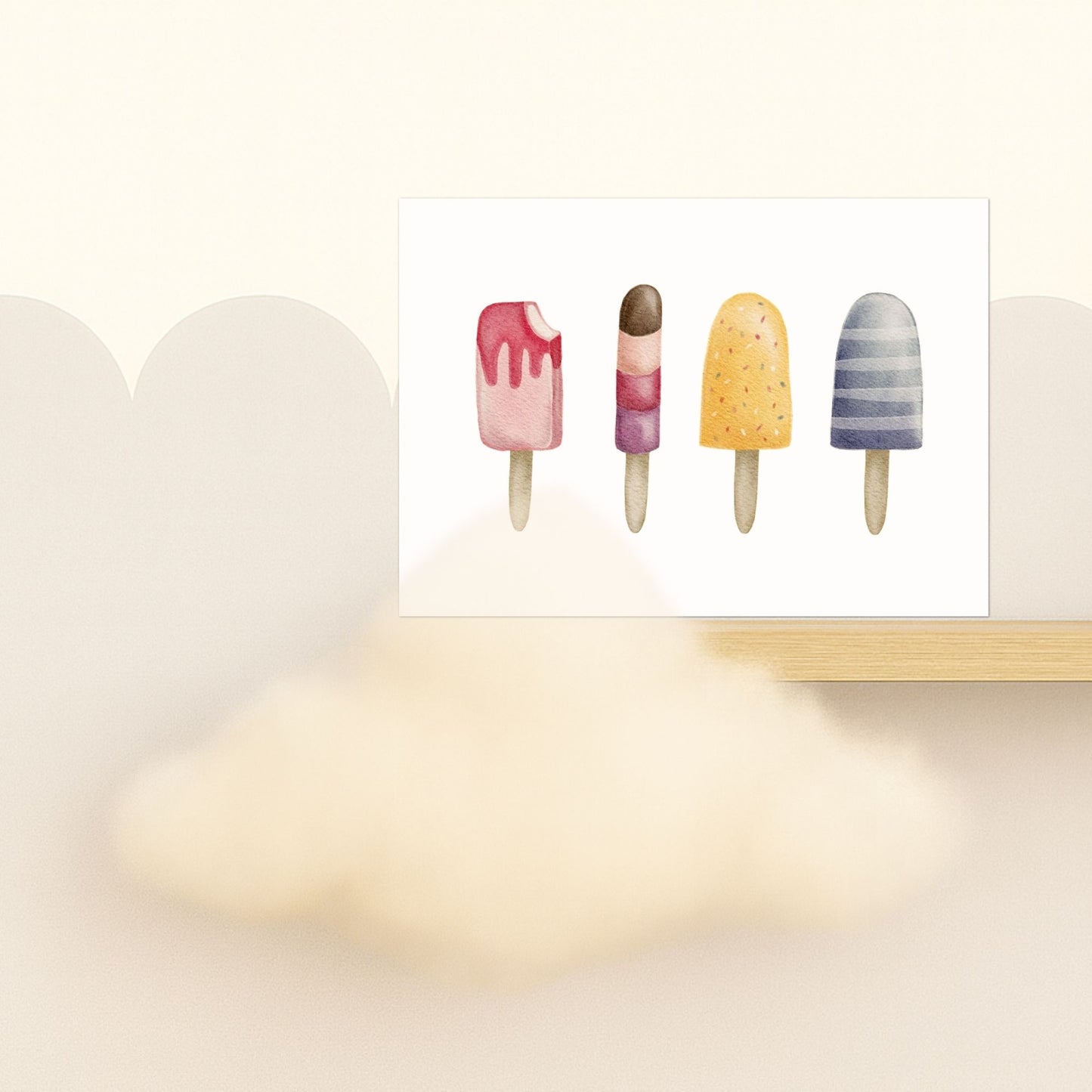 Grußkarten Set 10 Stück – "Eis am Stiel" | liebevoll illustrierte Postkarten A5/A6 | Sommergruß