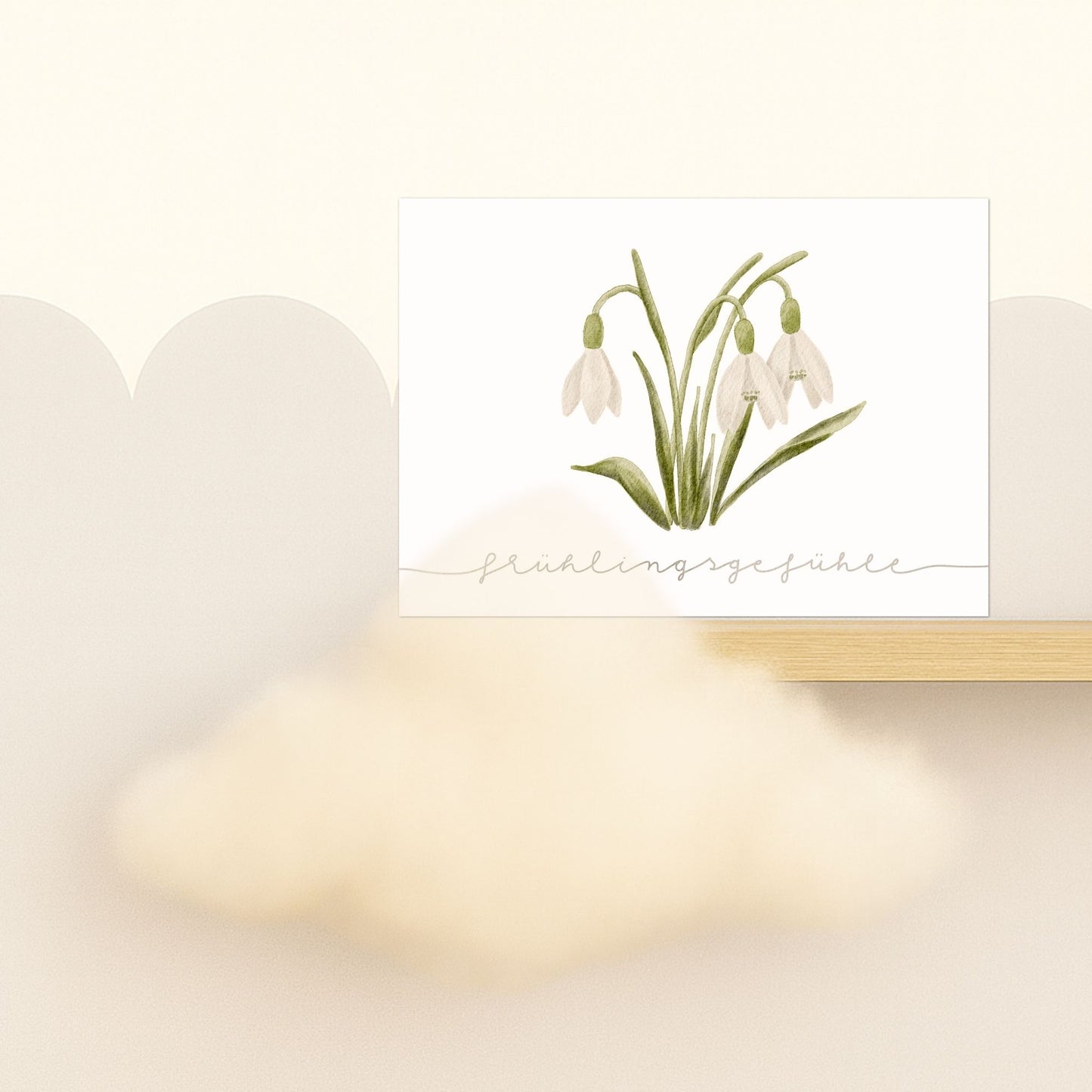 Grußkarten Set (10 Stück) "Frühlingsgefühle" | handillustrierte Karten A6/A5 mit zarten Schneeglöckchen