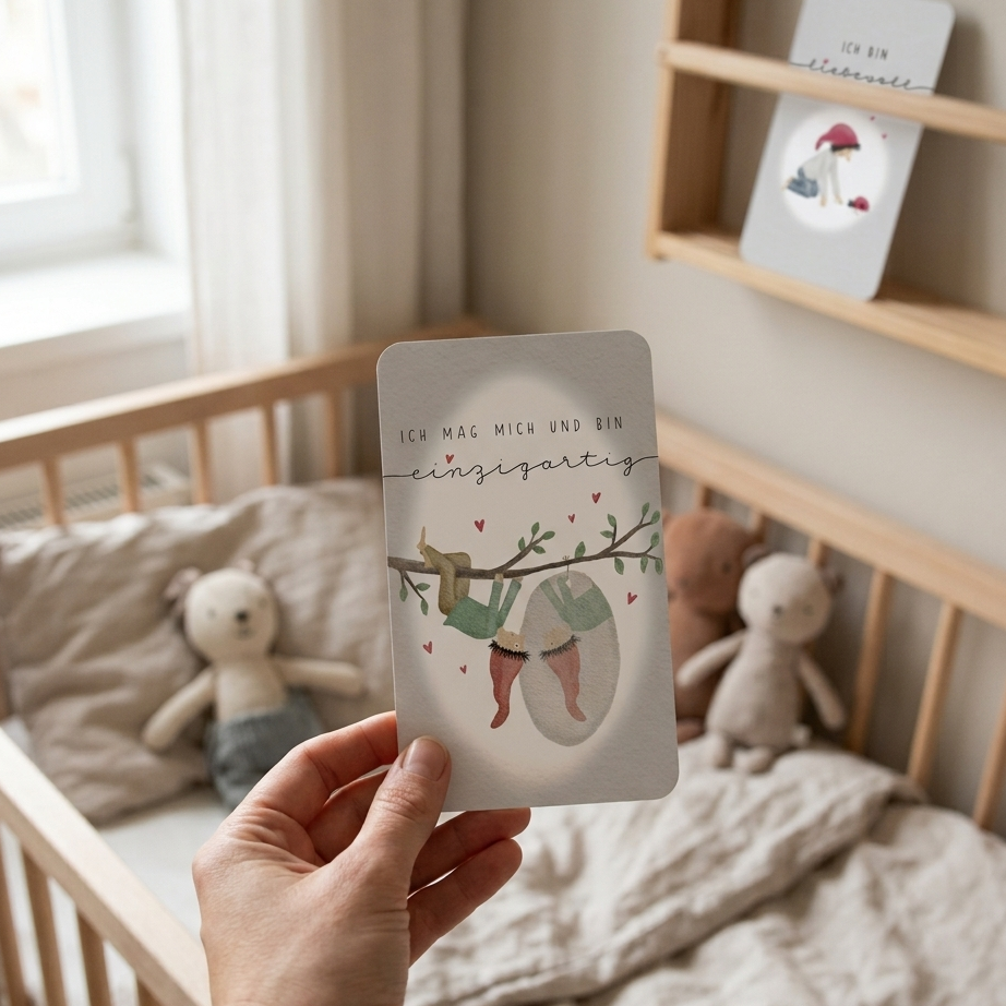 Affirmationskarte für Kinder über Gefühle und innere Stärke