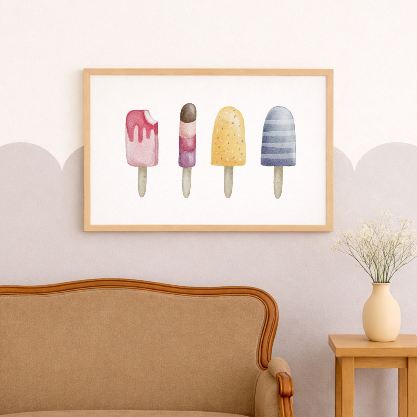 Eis am Stiel Wandbild als fröhliche Sommerdeko für Zuhause